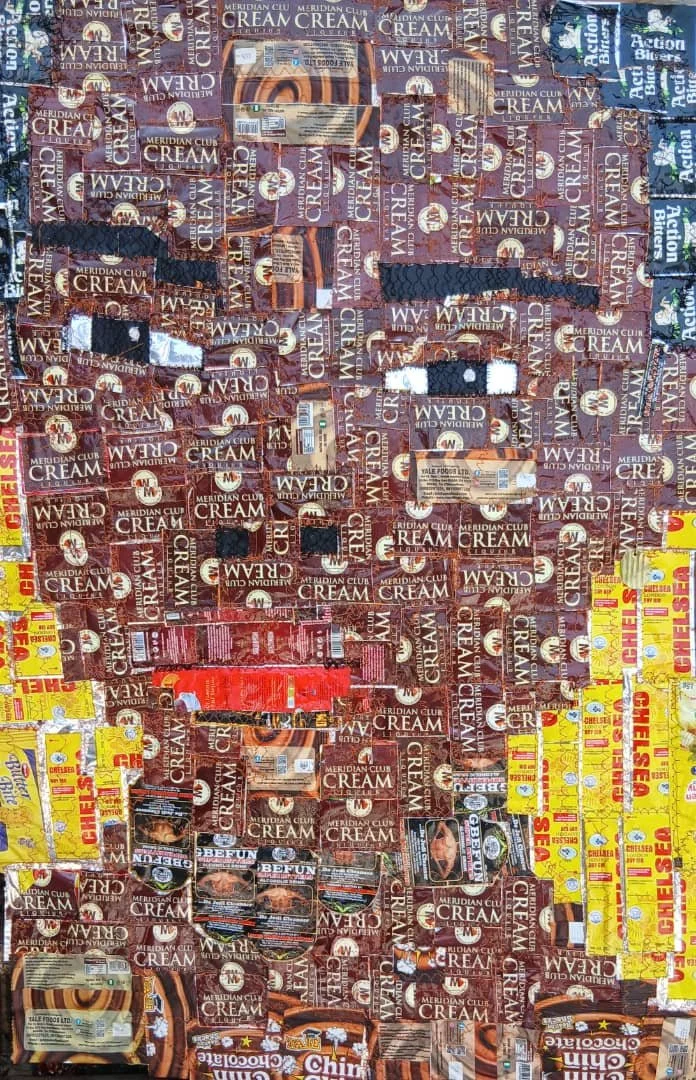 Title: Hope 

Medium: Upcycle Stitched Polythene Tapestry, Size: 59 x 89cm, Year: 2026