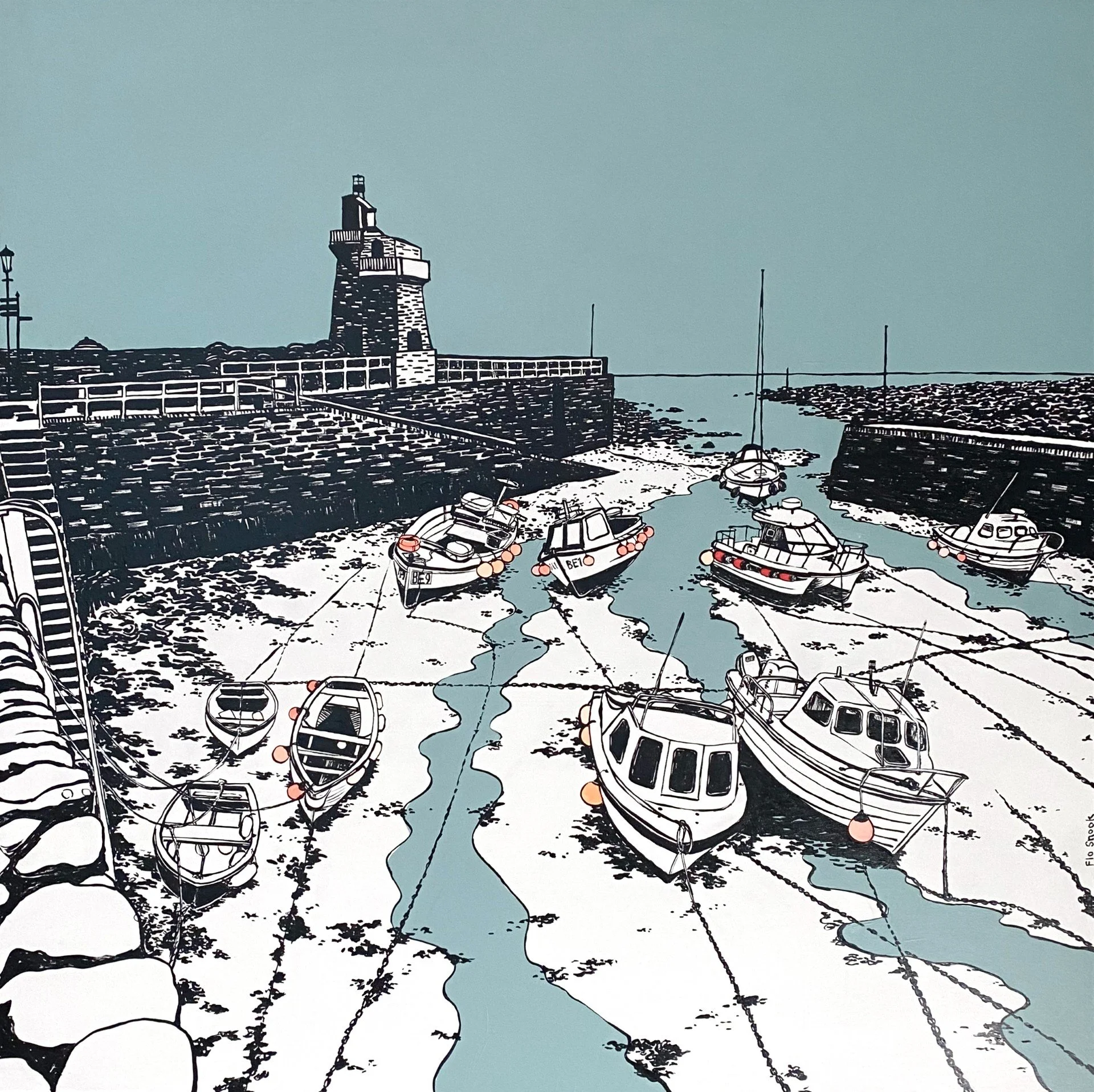 Low Tide at Lynmouth Harbour, Devon