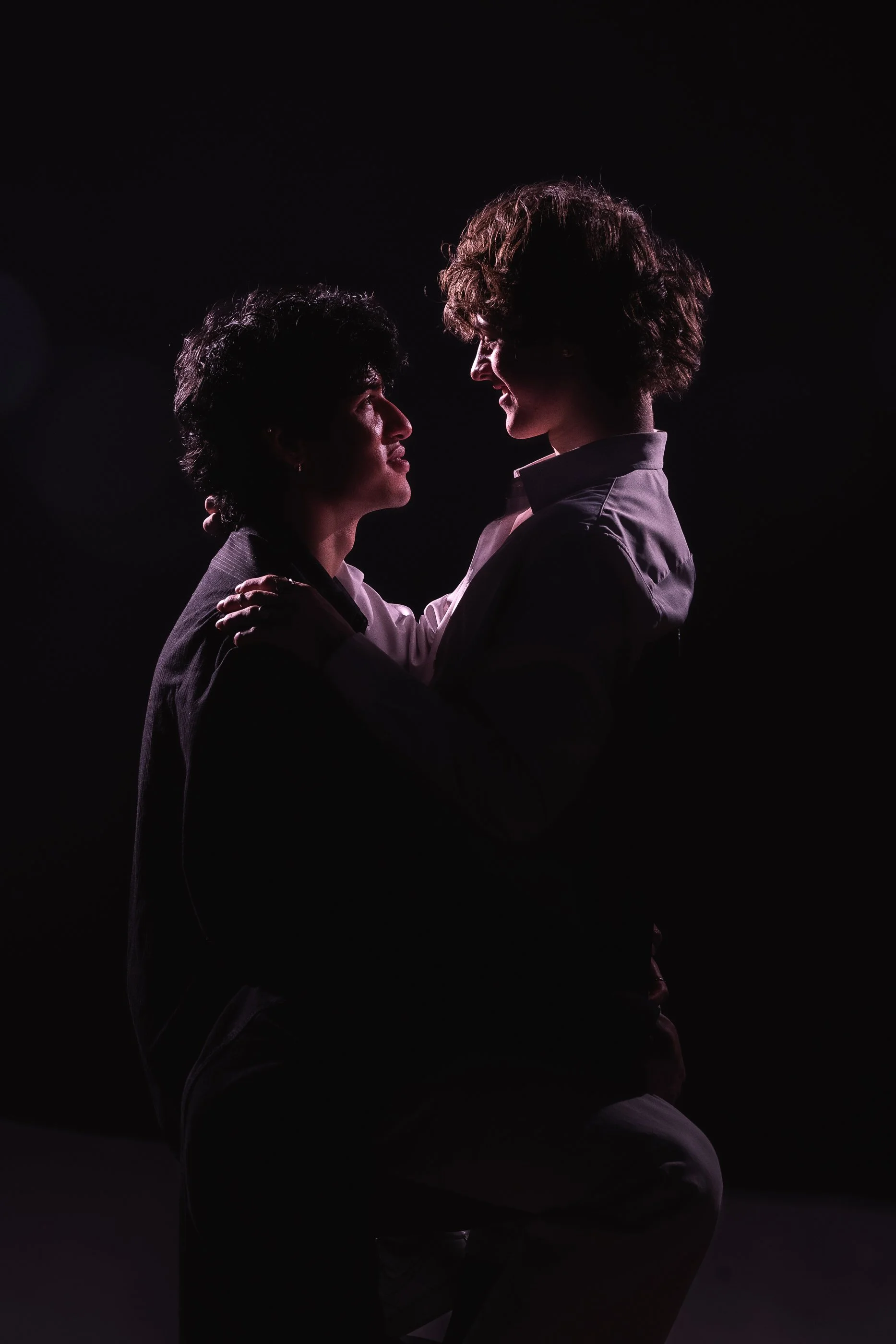 male couple backlight portrait