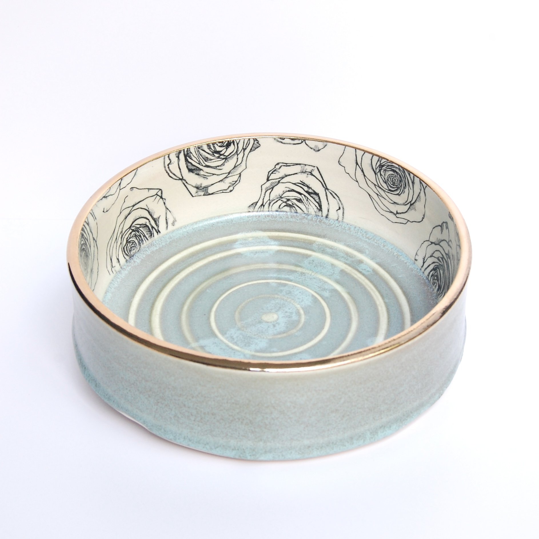 Gold and Roses: Flat Bowl (2”)