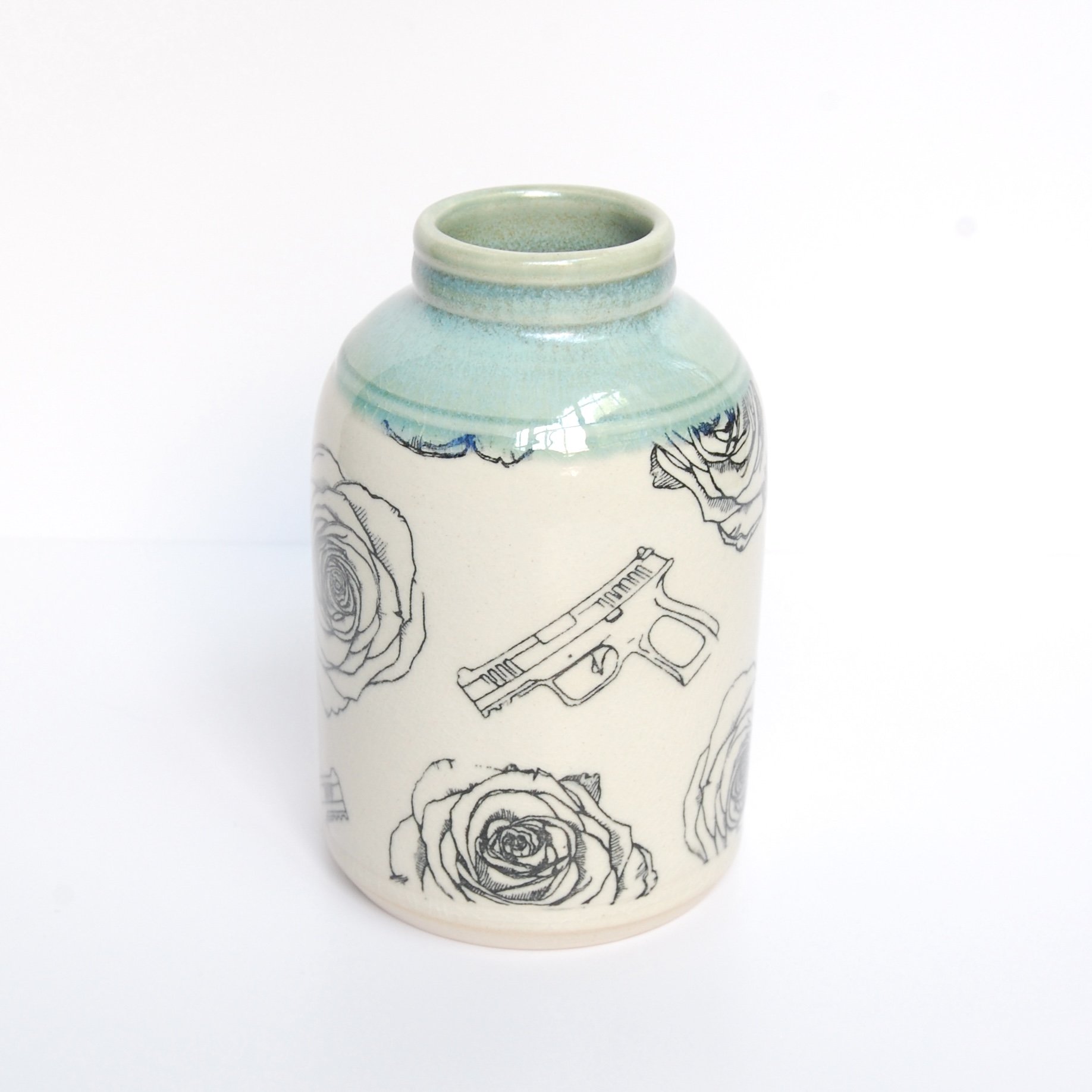 Guns and Roses: Small Vase