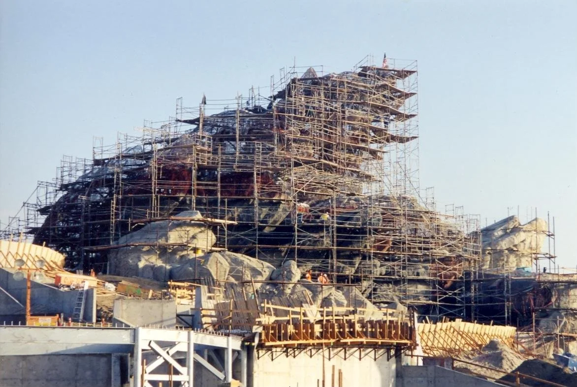 Bear Mountain Under Construction:  Lower level Primary Steel (was by others).  Patrell design was all secondary framing to support the shaped “chips” that form the contours of the rock shaped mountain.  Many various connection conditions were designe