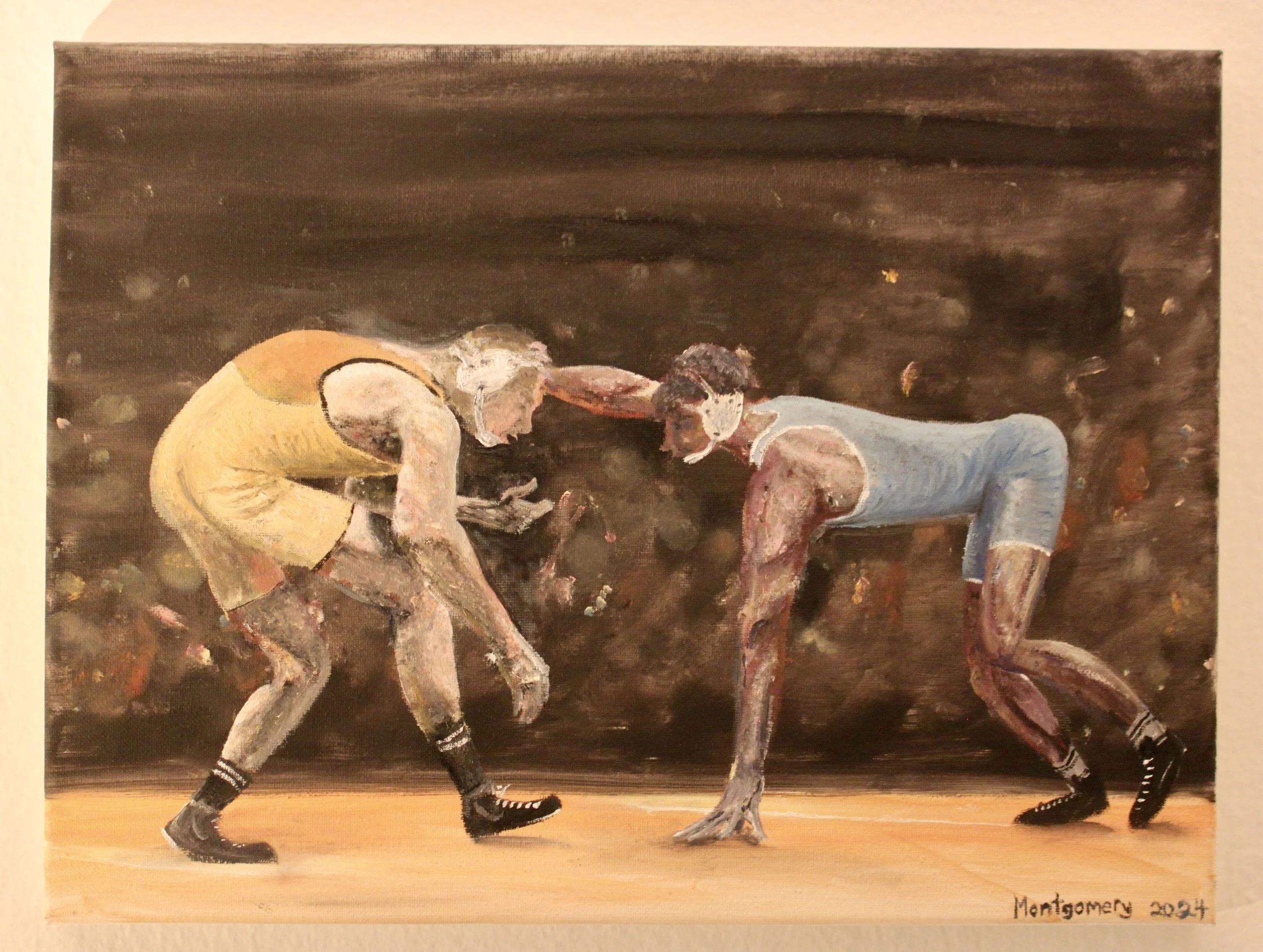 "Looking for the takedown"   :   Oil on canvas   :   16-by-12  inches  :   Completed in 2024