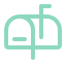 Stylized teal logo with geometric shapes
