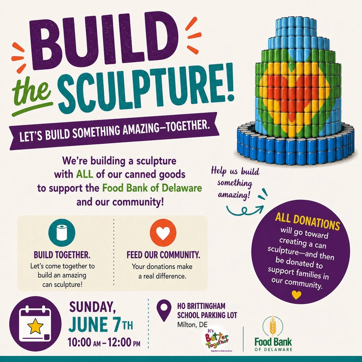 Build the Sculpture for Food Bank of Delaware