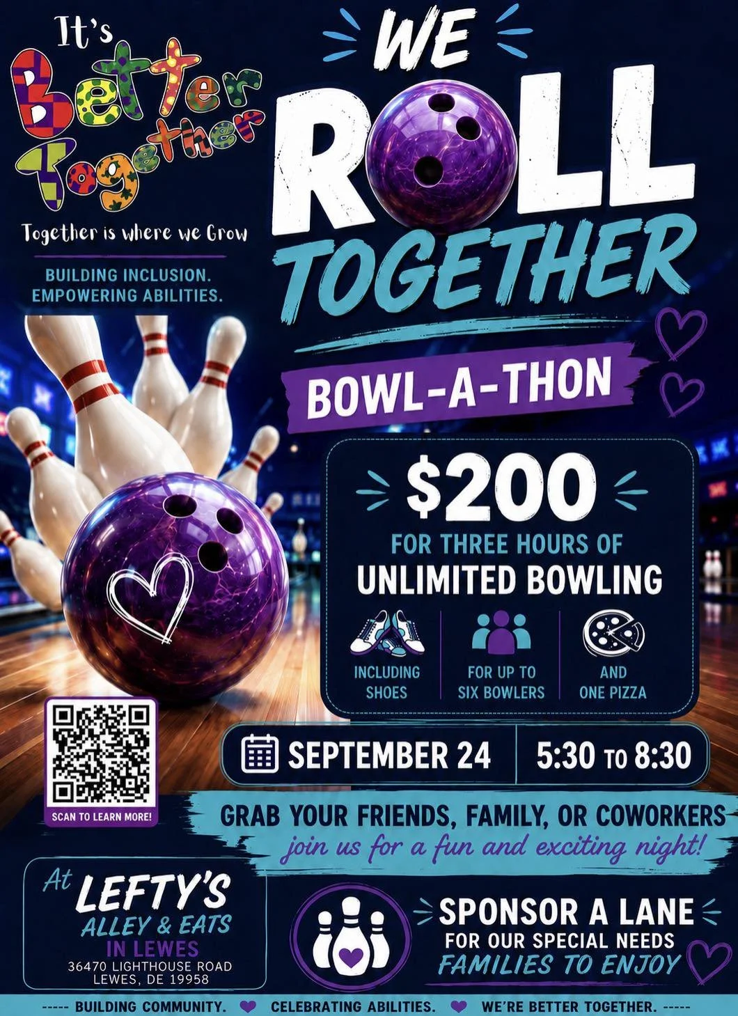 TOGETHER WE ROLL! It’s Better Together Bowl-a-thon Fundraiser