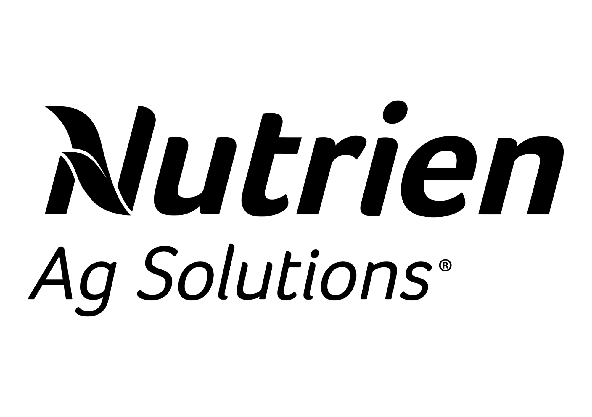 Nutrien Ag Solutions logo, featuring the word 'Nutrien' with a stylized leaf design, and 'Ag Solutions' written below.