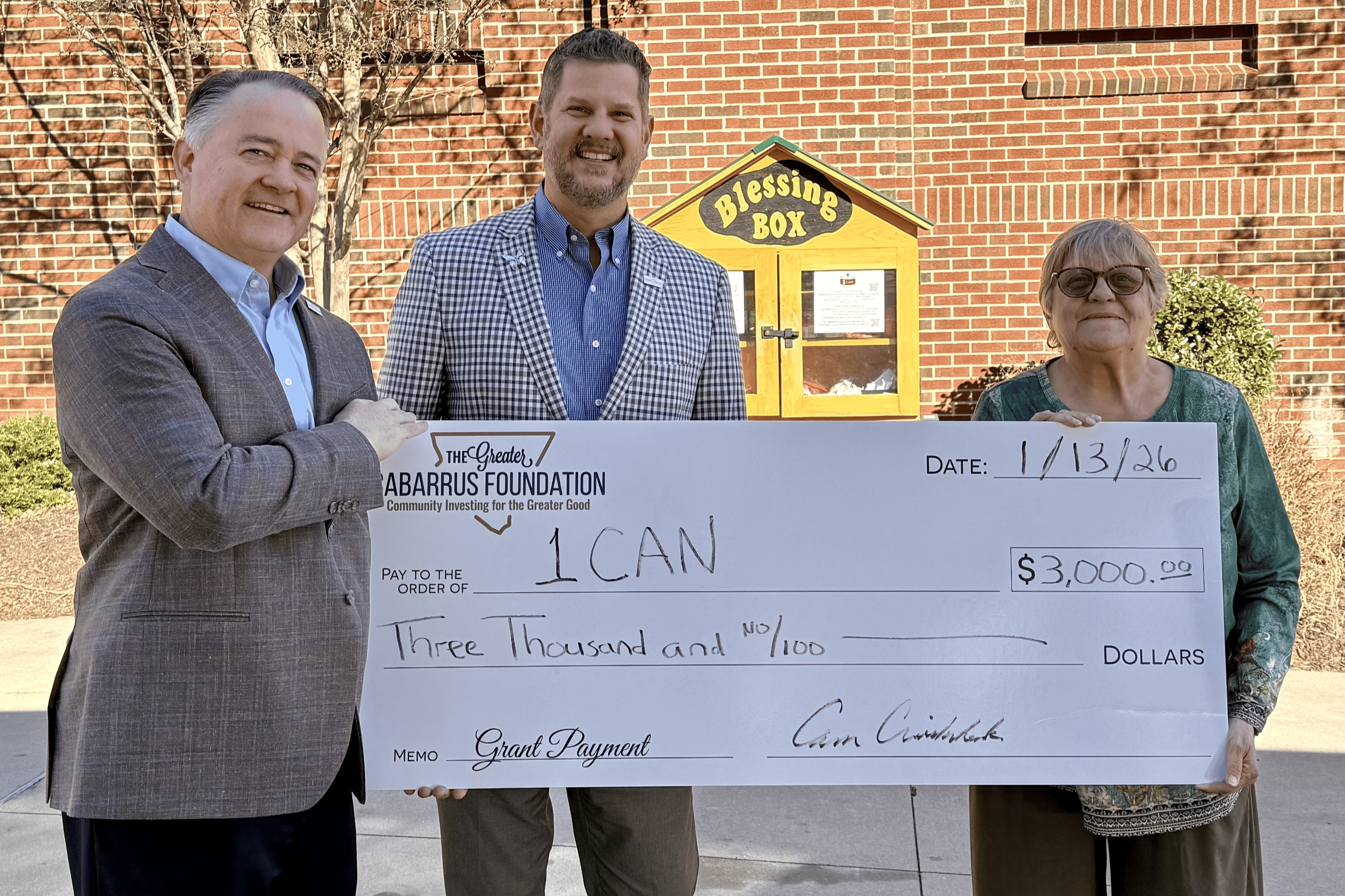 1CAN Greater Cabarrus Foundation Grant