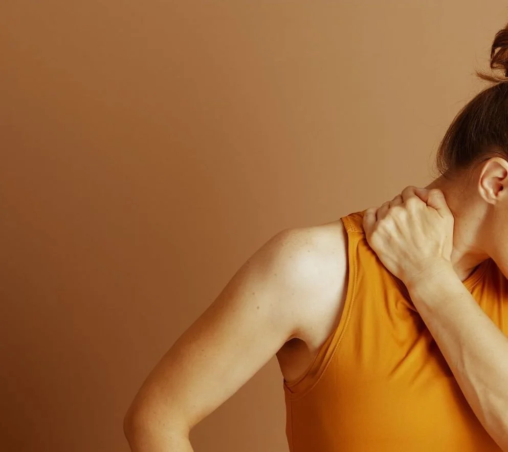 Painful area on neck from whiplash that can sports massage can help