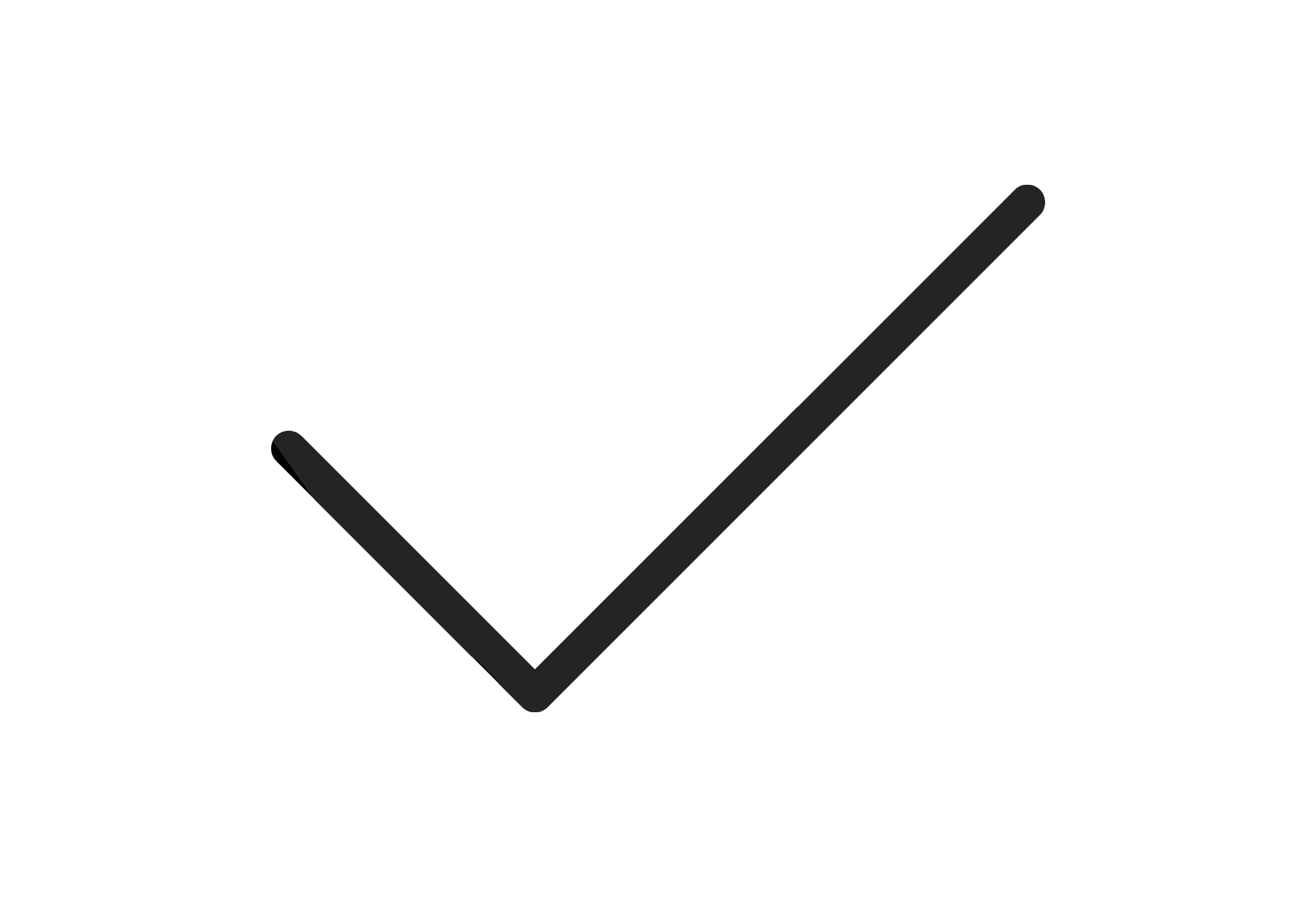 A black checkmark icon on a transparent background.