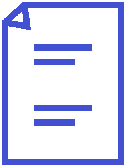 Icon of a document or paper with lines representing text.