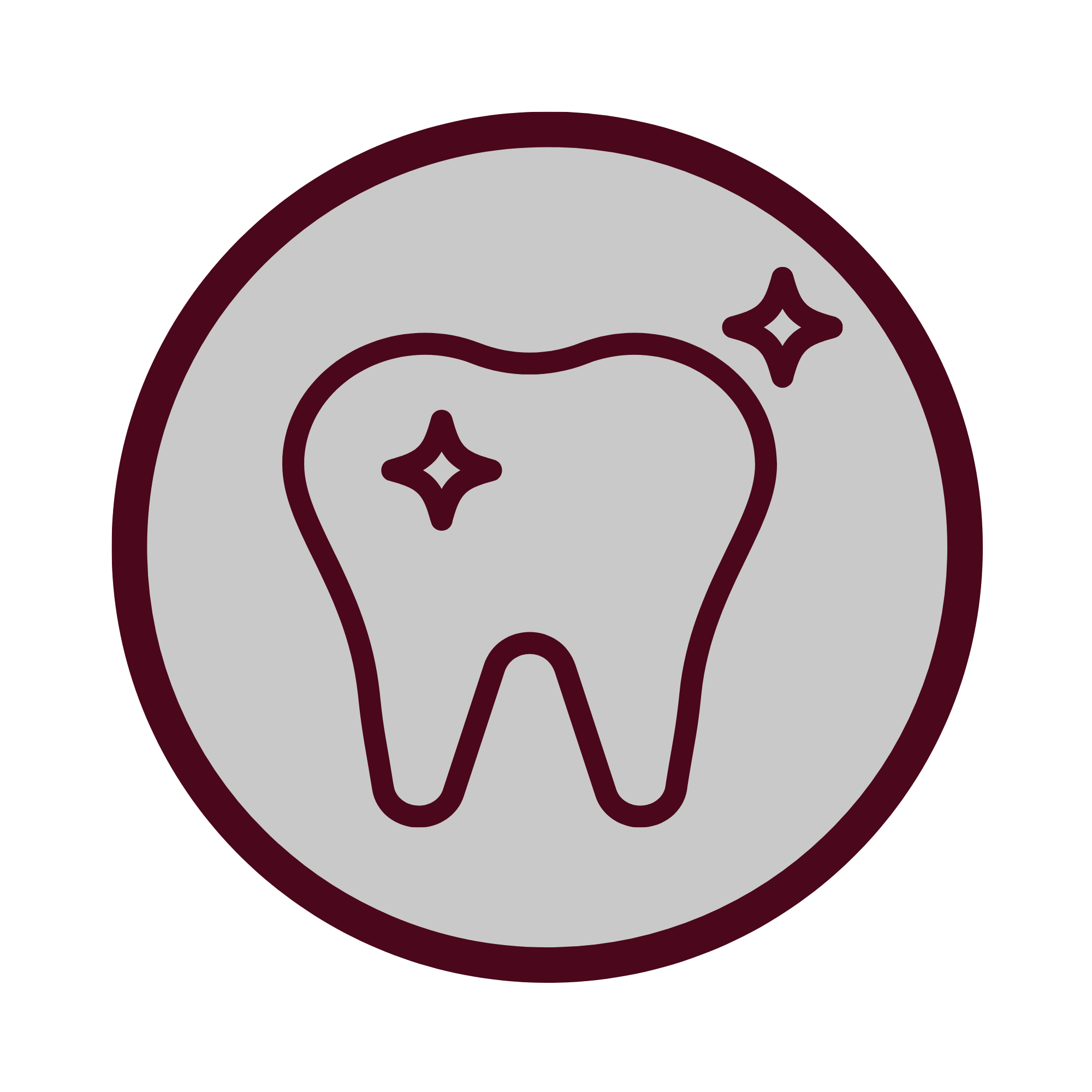 Icon of a healthy, shiny tooth with sparkles, indicating dental cleanliness or teeth whitening.
