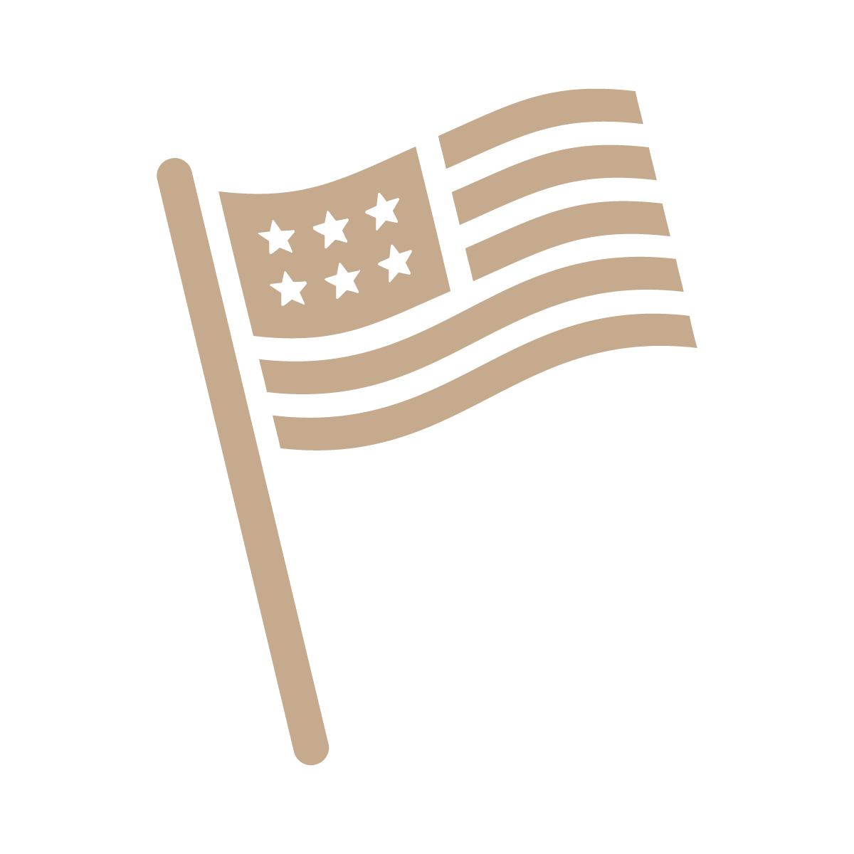 Illustration of an American flag waving with a black background.