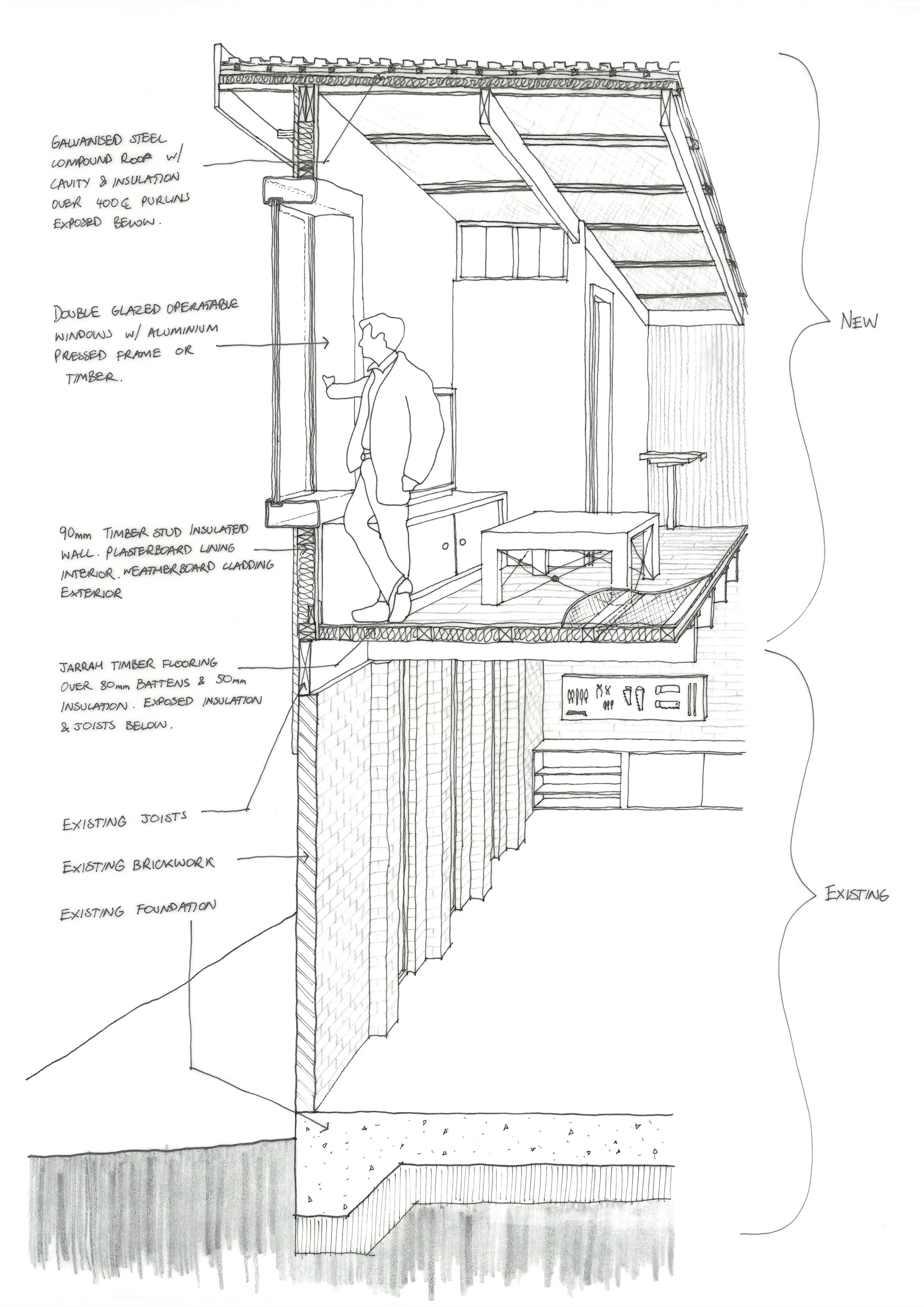 garage alteration section architecture