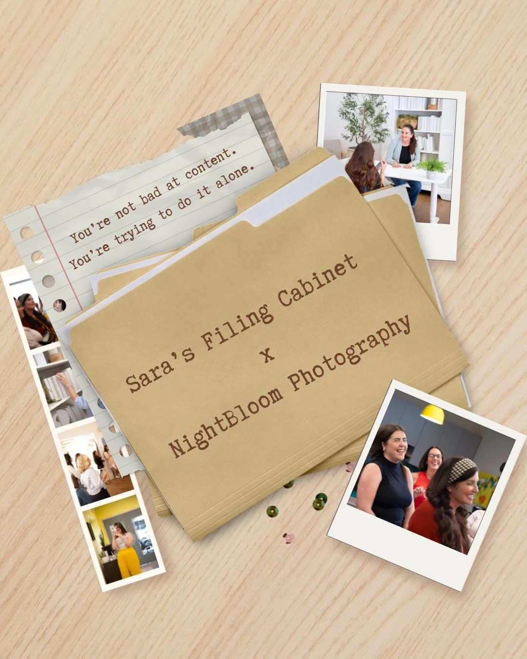 You&rsquo;re not bad at content.
You&rsquo;re trying to do it alone.

That&rsquo;s exactly why Sara&rsquo;s Filing Cabinet and NightBloom Photography created the Founder Content Intensive: a small-group content creation day designed to help founders 