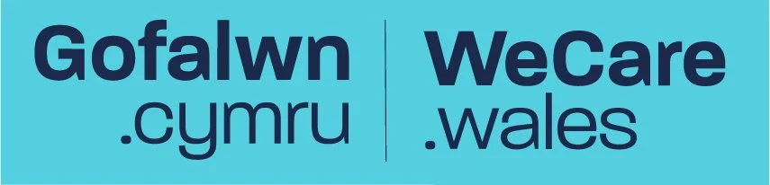 Comparison of Welsh and Welsh language domains, Gofalwn.cymru on the left and WeCare.wales on the right, separated by a vertical line.