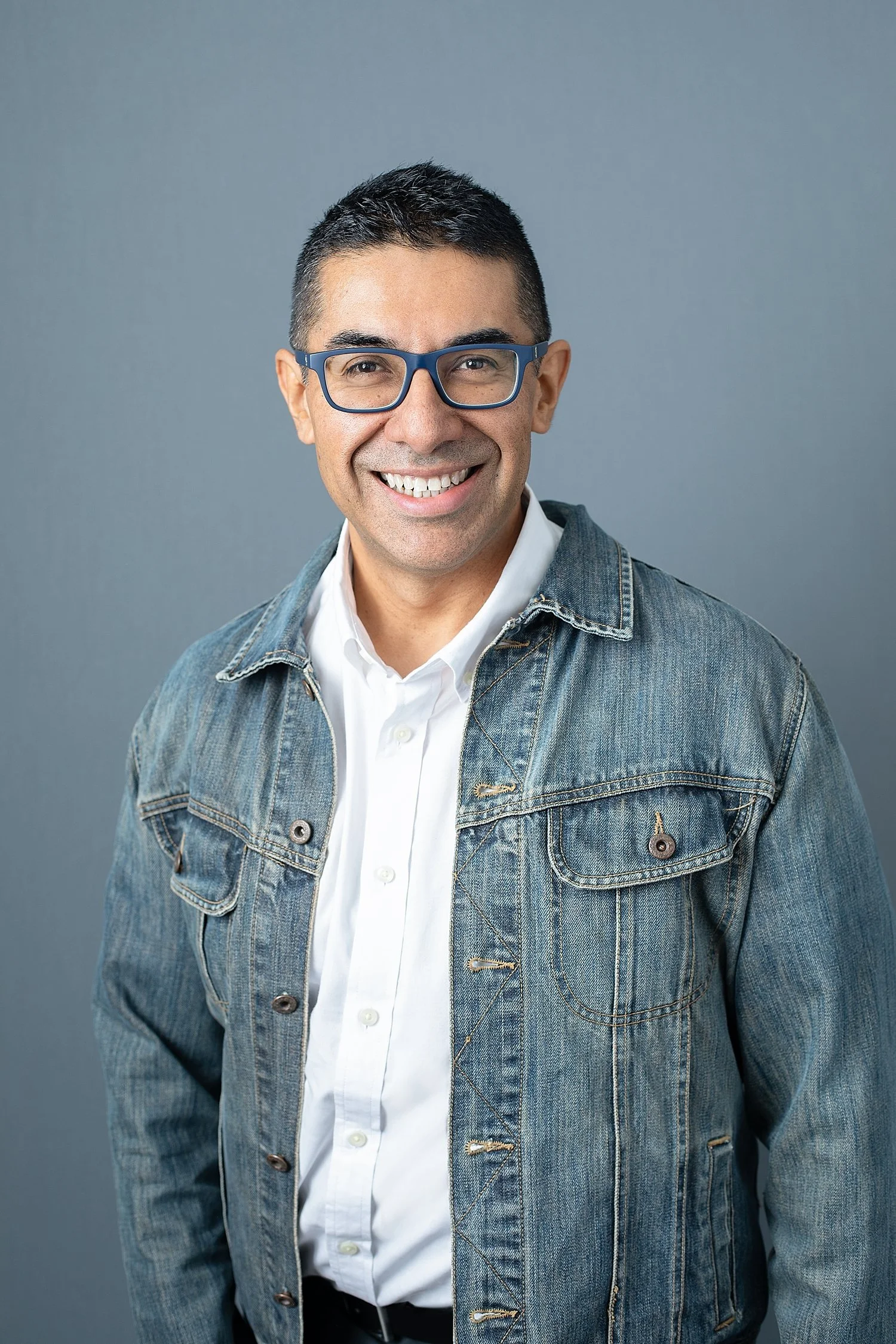 Professional man headshot with soft directional lighting at Shinkfield Studio