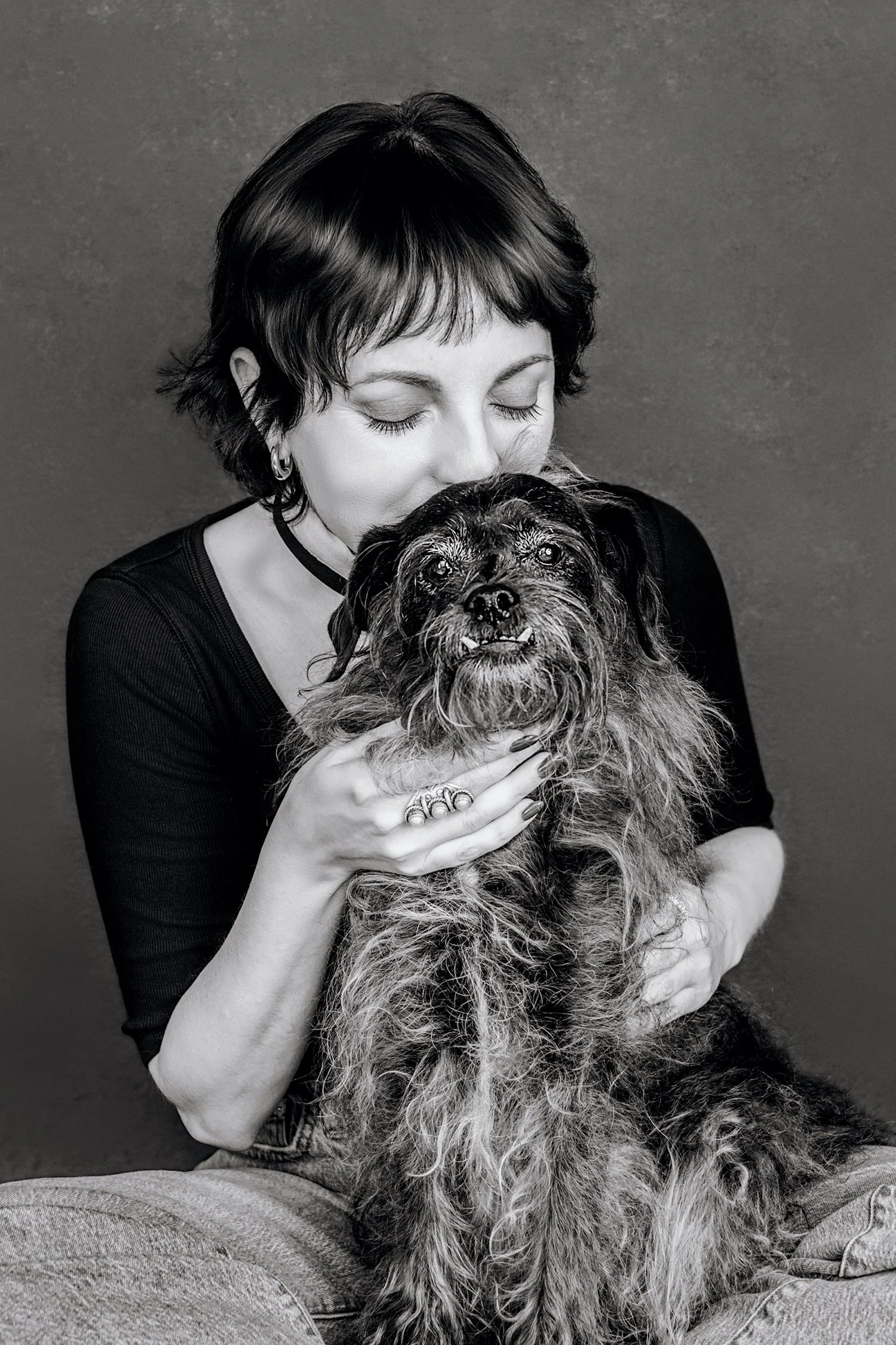 black and white dog portrait Pasadena