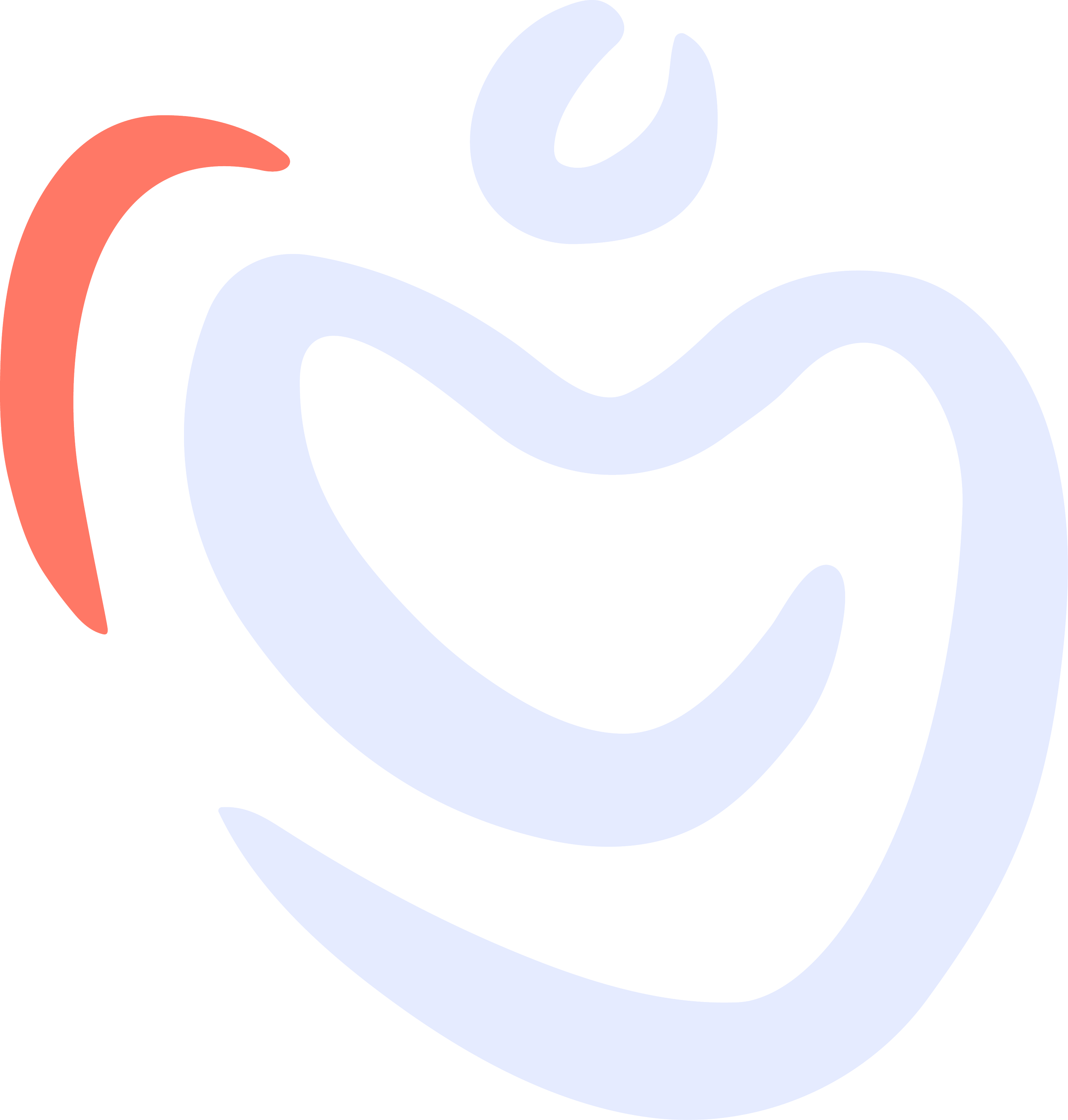 Your Health Spot logo, abstract ontwerp met vloeiende lijnen en vormen in lichtblauw en rood op een zwarte achtergrond.