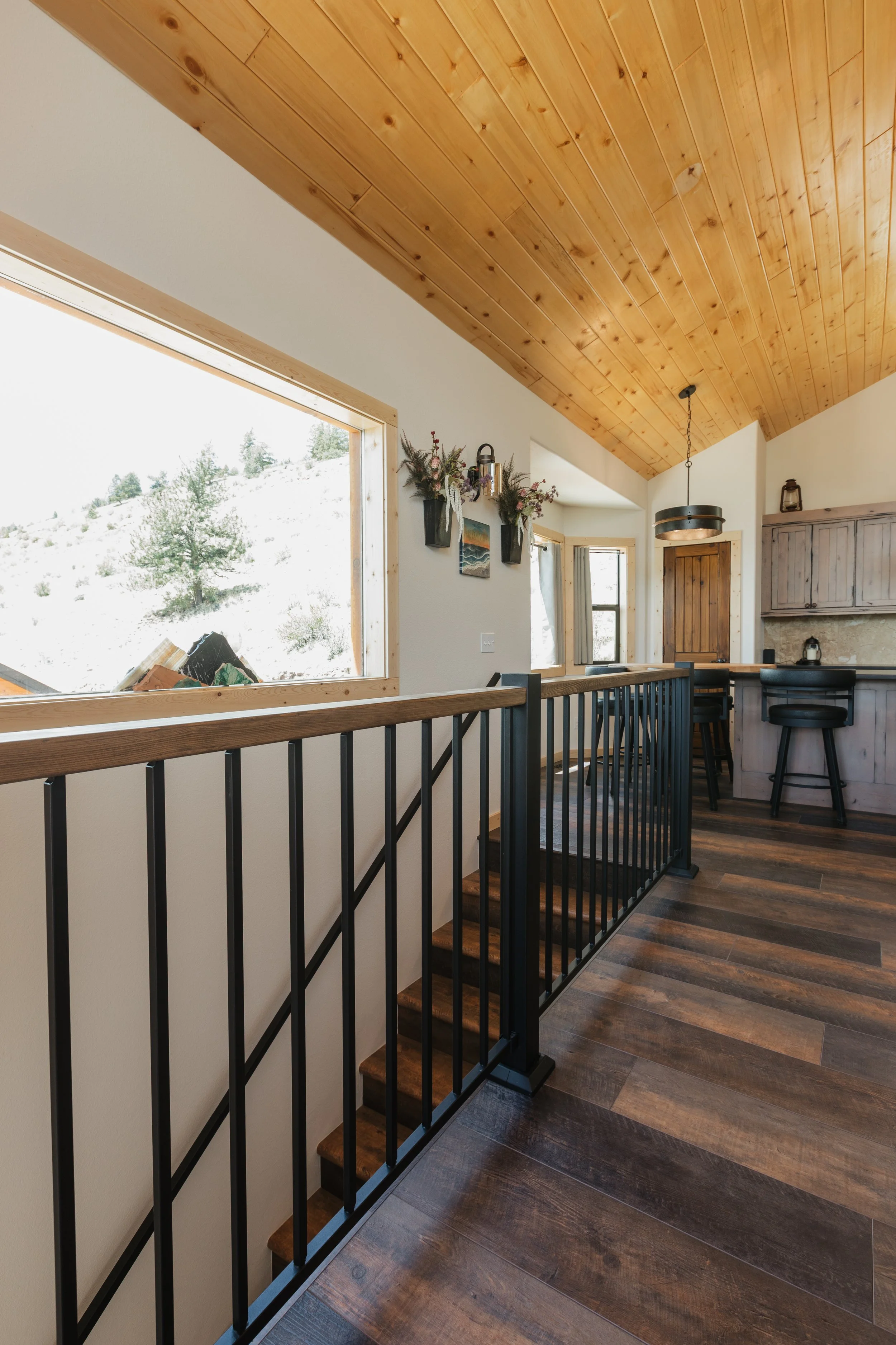 staircase and hardwood floors