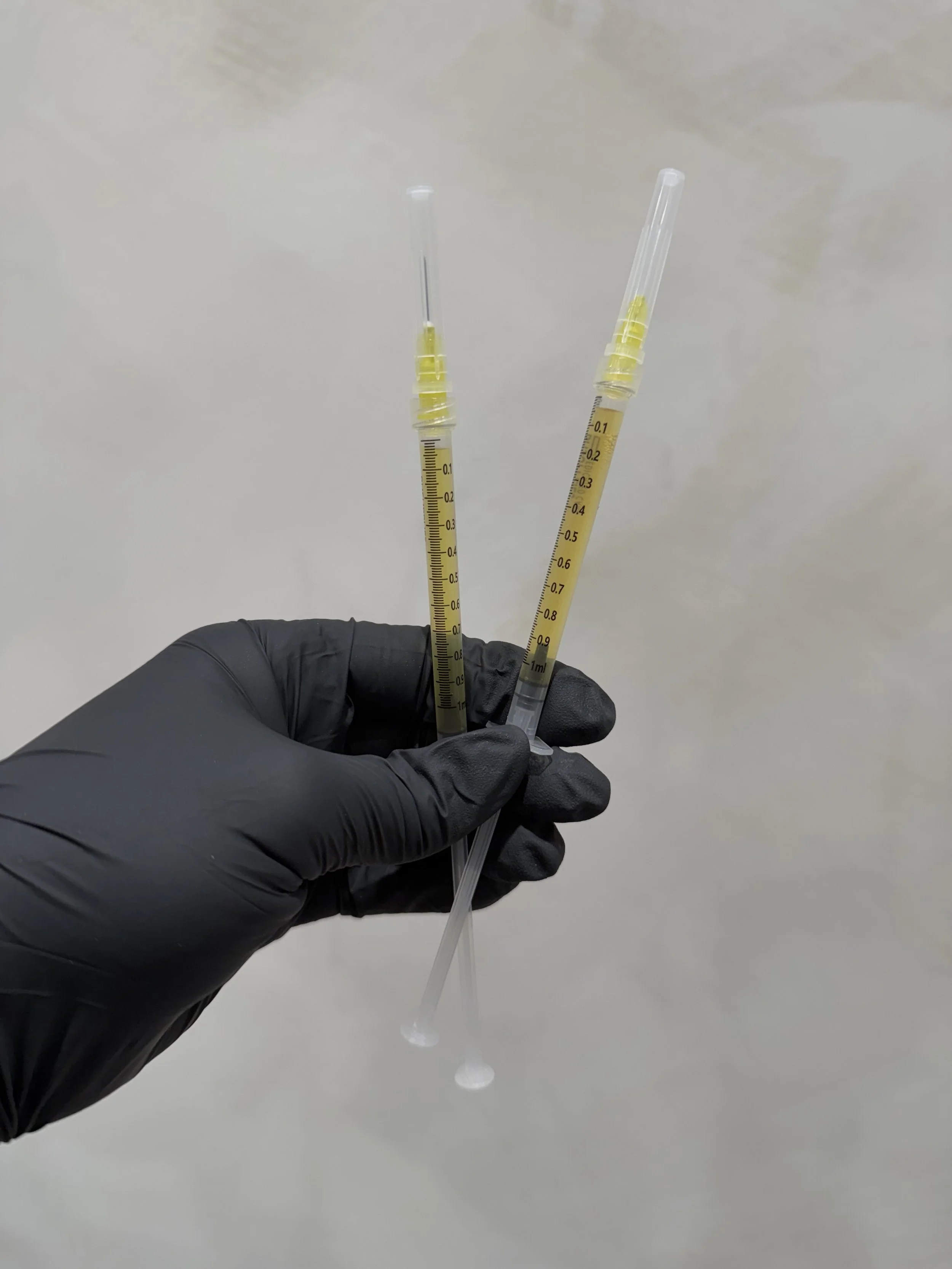 PRP and PRF platelet rich plasma syringes prepared for treatment at The Aesthetic Ranch Fort Lauderdale