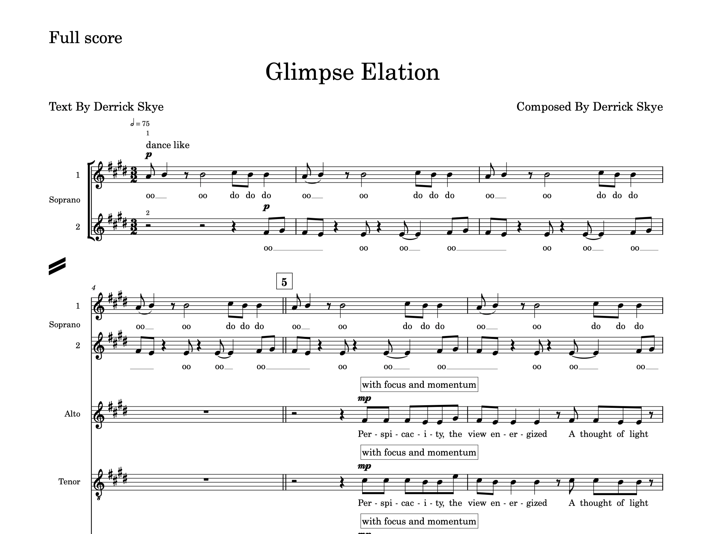 Glimpse Elation | SATB