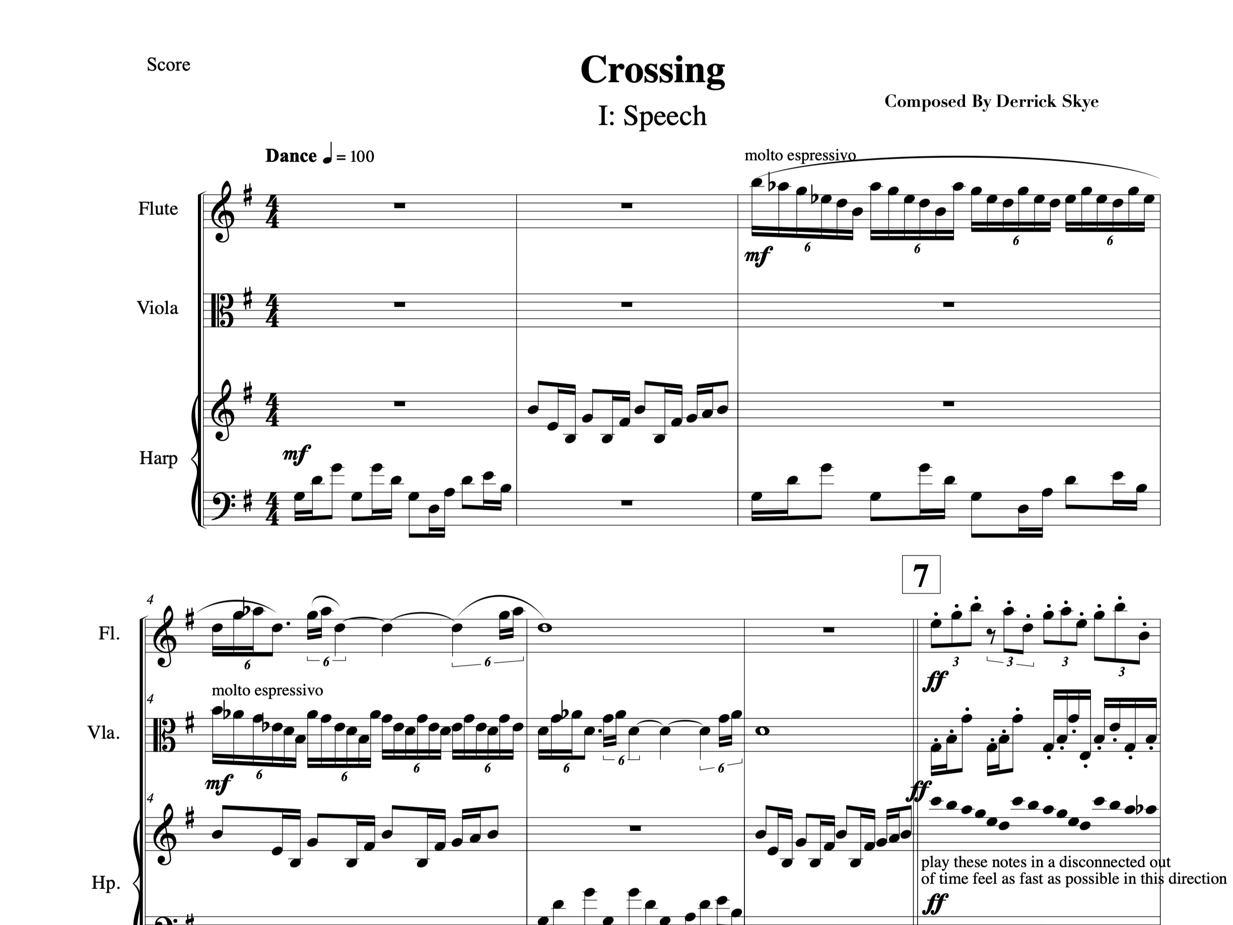 Crossing | Harp, Viola, Flute
