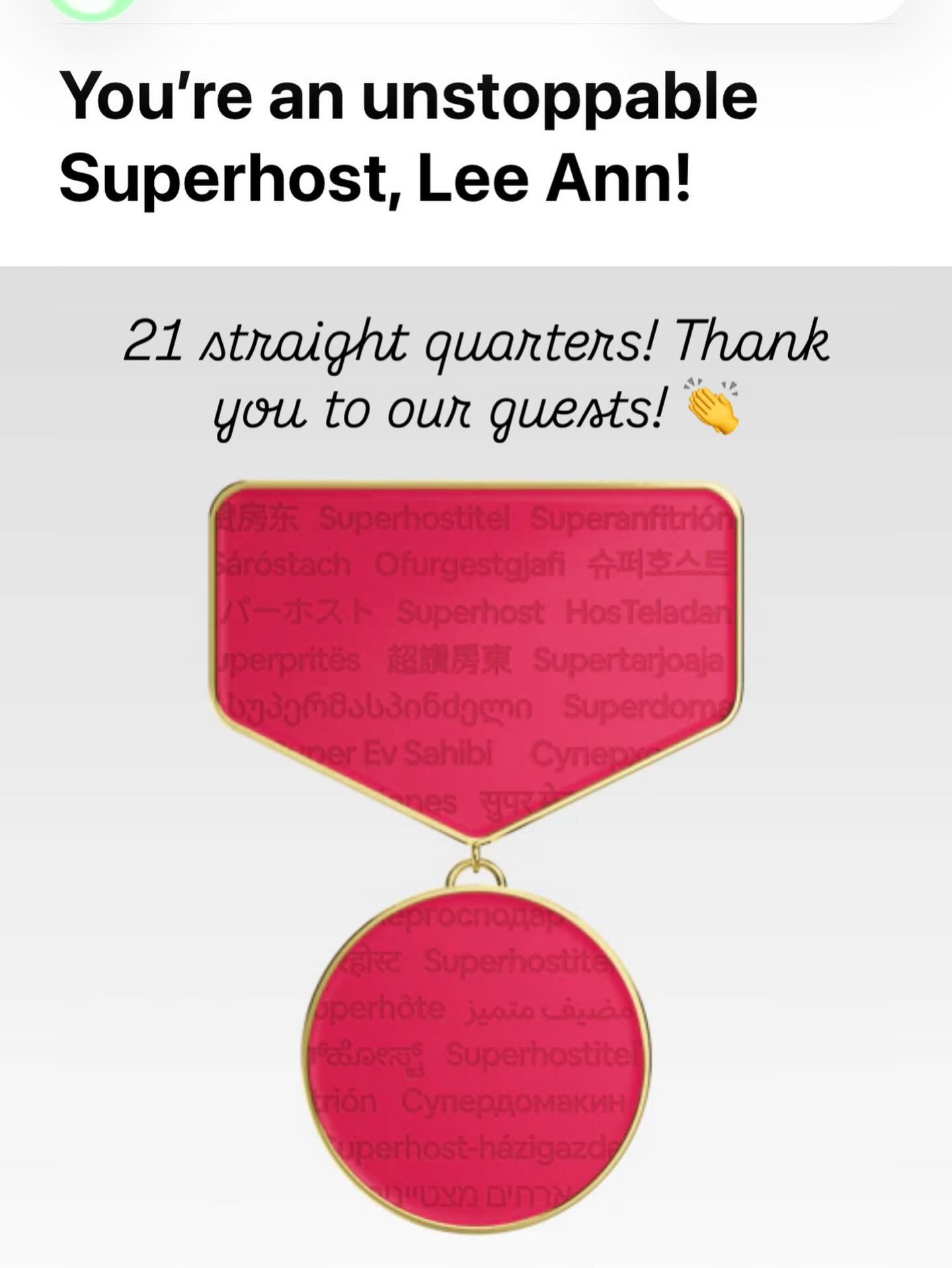 21 quarters as an Airbnb Superhost! 🌟
From peaceful forest escapes to historic countryside cottages, we love creating cozy stays for every guest. Book your next getaway and see why so many return for the experience! 🏡✨

#Superhost #AirbnbHosting #C