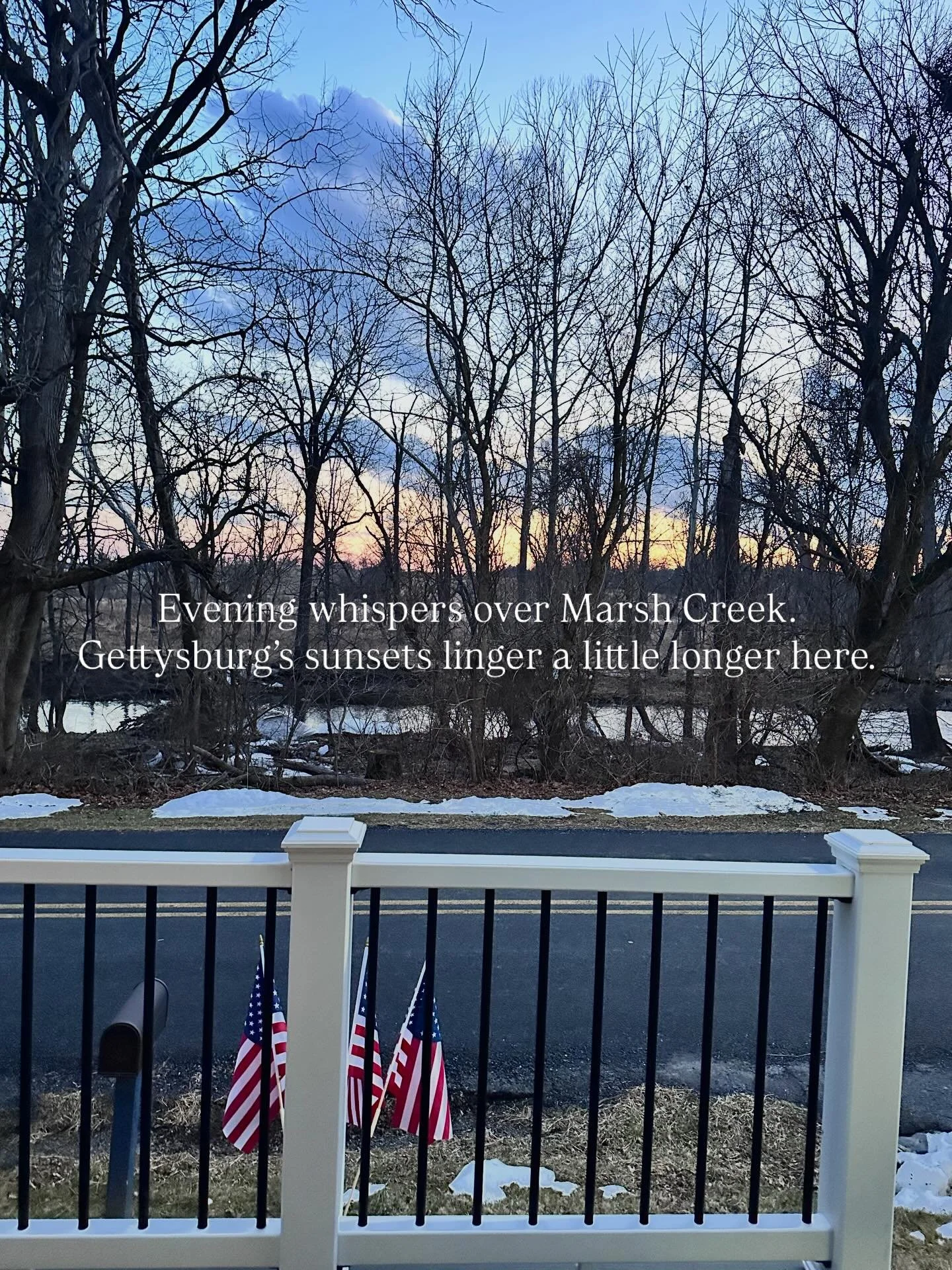 From our front door to your evening calm, Gettysburg sunsets that make you pause. We&rsquo;d love for you to experience the beauty and peace which surround Blue Coat Cottage. Visit PACozyRentals.com for the guaranteed best rates. 

#gettysburg #getty