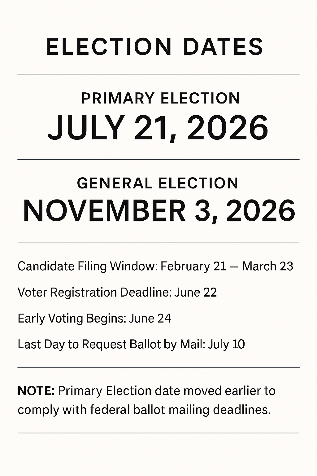 Important Dates for Sedona’s 2026 Election Cycle
