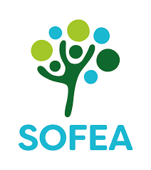 Logo of SOFEA featuring a stylized tree with green and blue circles and the text 'SOFEA' below.