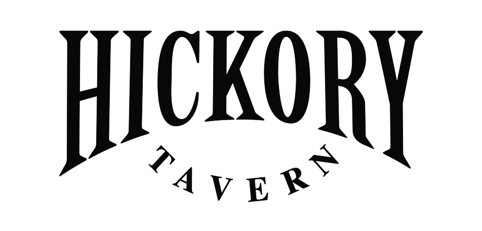 The logo for Hickory Tavern with the text in black on a transparent background.
