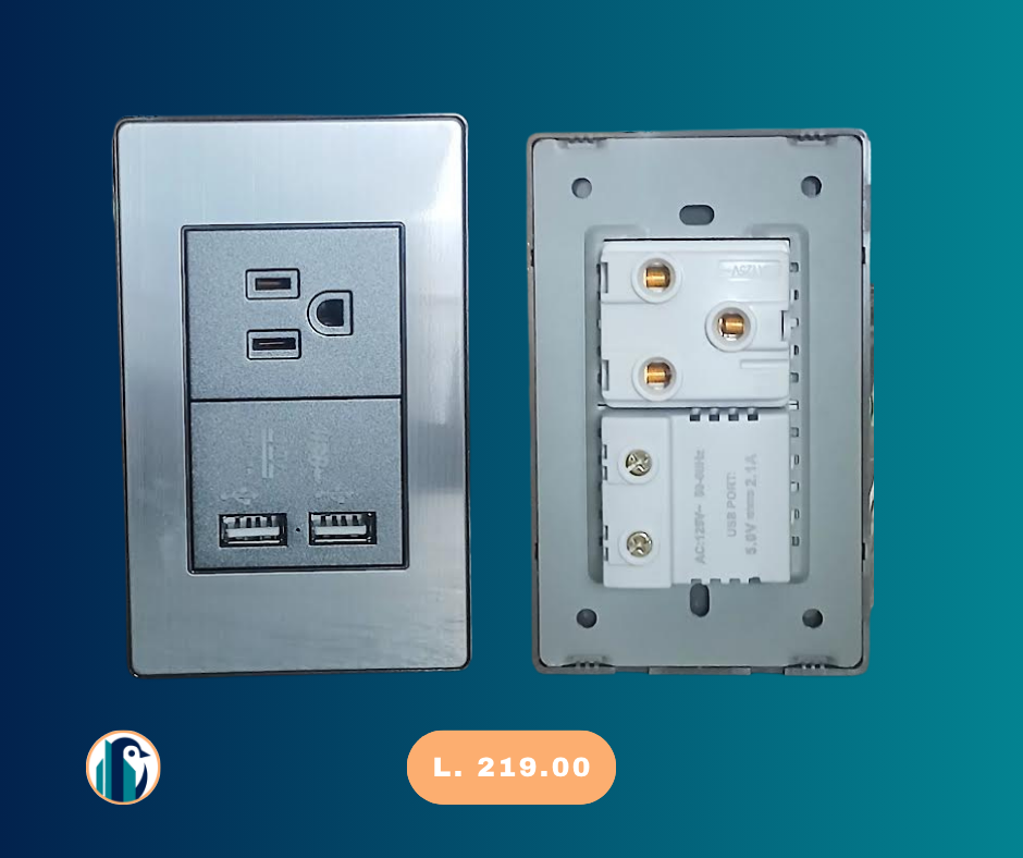 Tomacorriente + USB Moderno