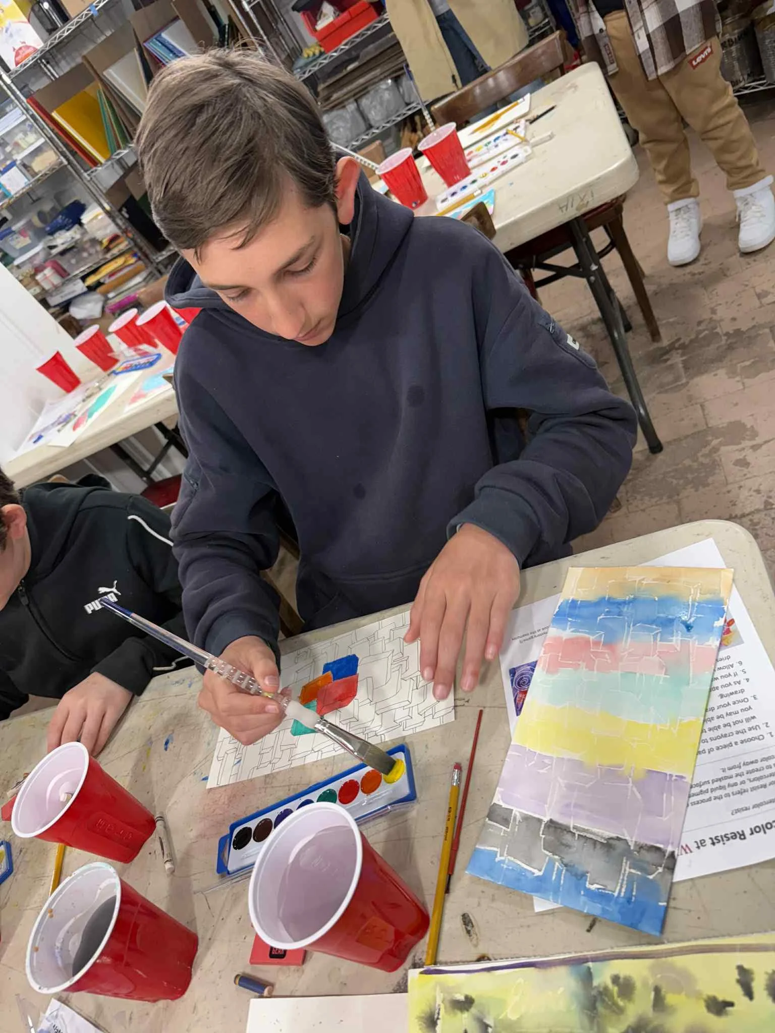 The Field Trip Society took a watercolor class at Wheaton Arts.