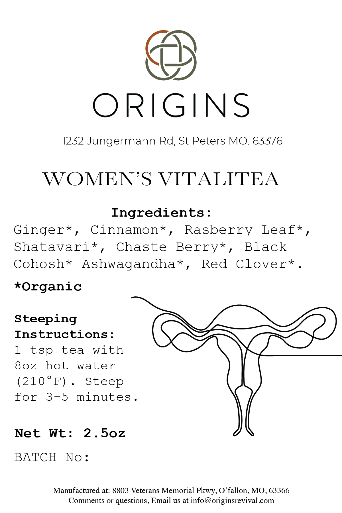 Origins Womens VitaliTea label