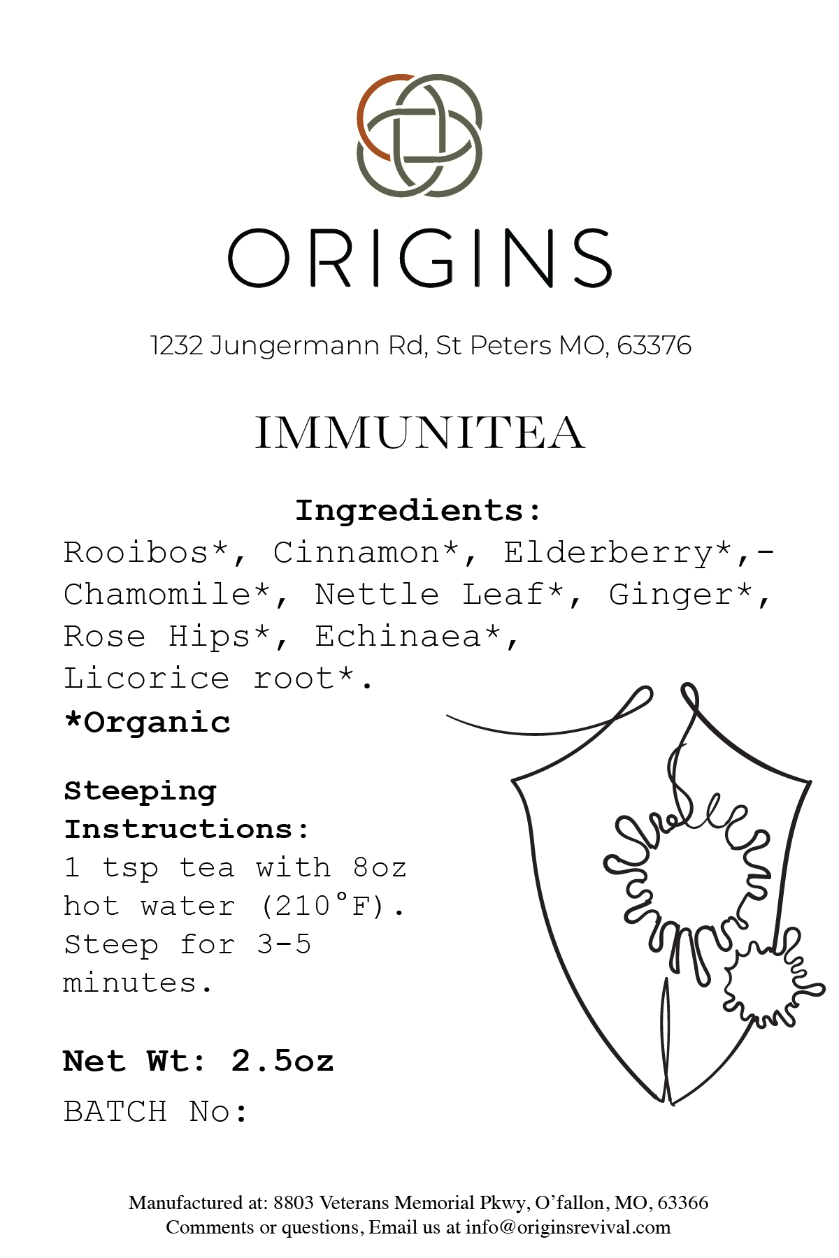 Origins ImmuniTea label