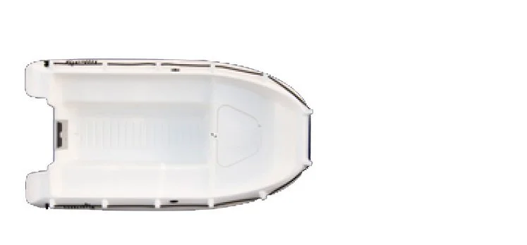 Top view of a small white boat