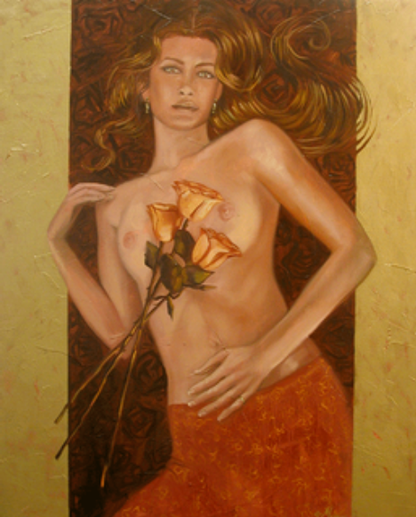 ‘Nude with rose’