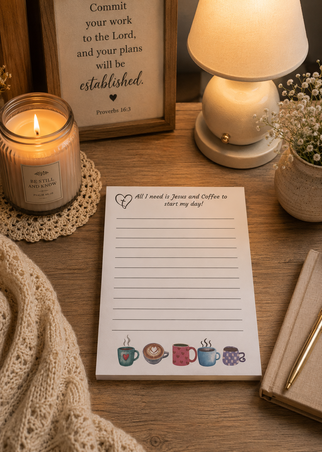 Jesus & Coffee Morning Notepad – 5x7 (50 Pages)