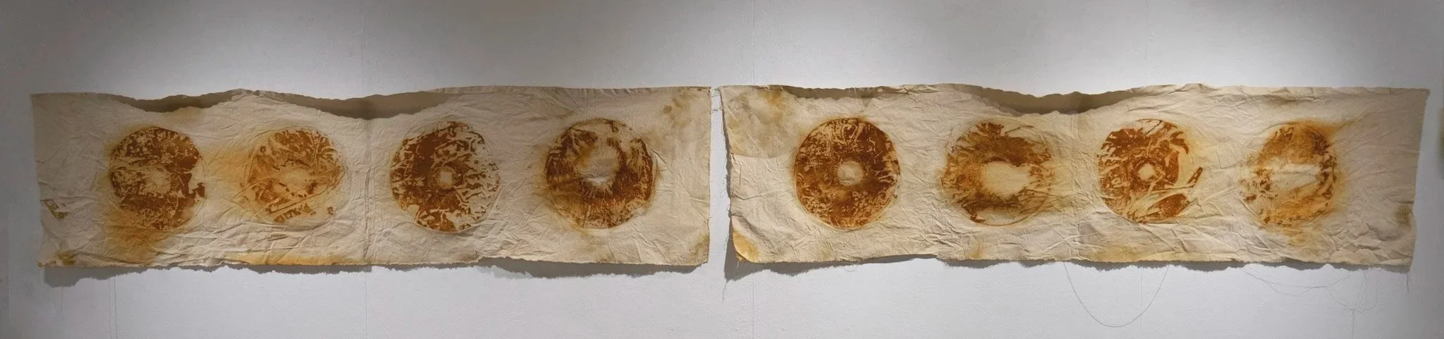 Devotional Banner, 2024 - 
rust on canvas