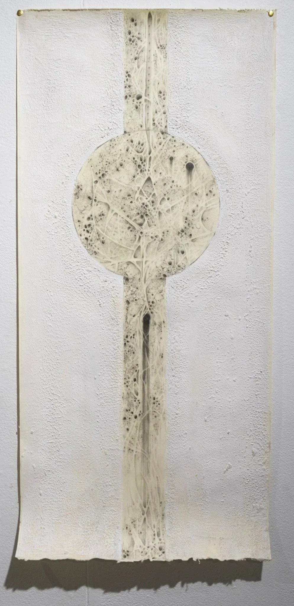 I am a Sponge, 2024 - 
graphite, ink, encaustic wax, and gesso