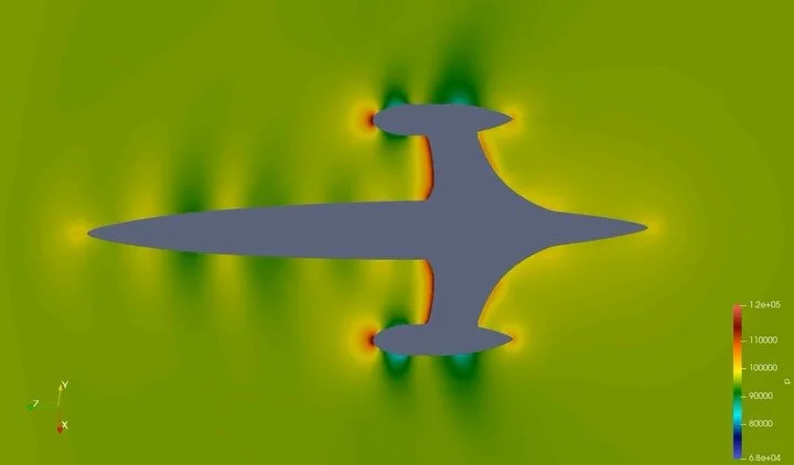 Turns out if your boundary conditions don&rsquo;t let waves leave&hellip; they just ✨stay forever✨ Not a breakthrough in transonic flight &mdash; just a breakthrough in how to accidentally build a pressure-wave echo chamber 😅 Still cool though. Stil