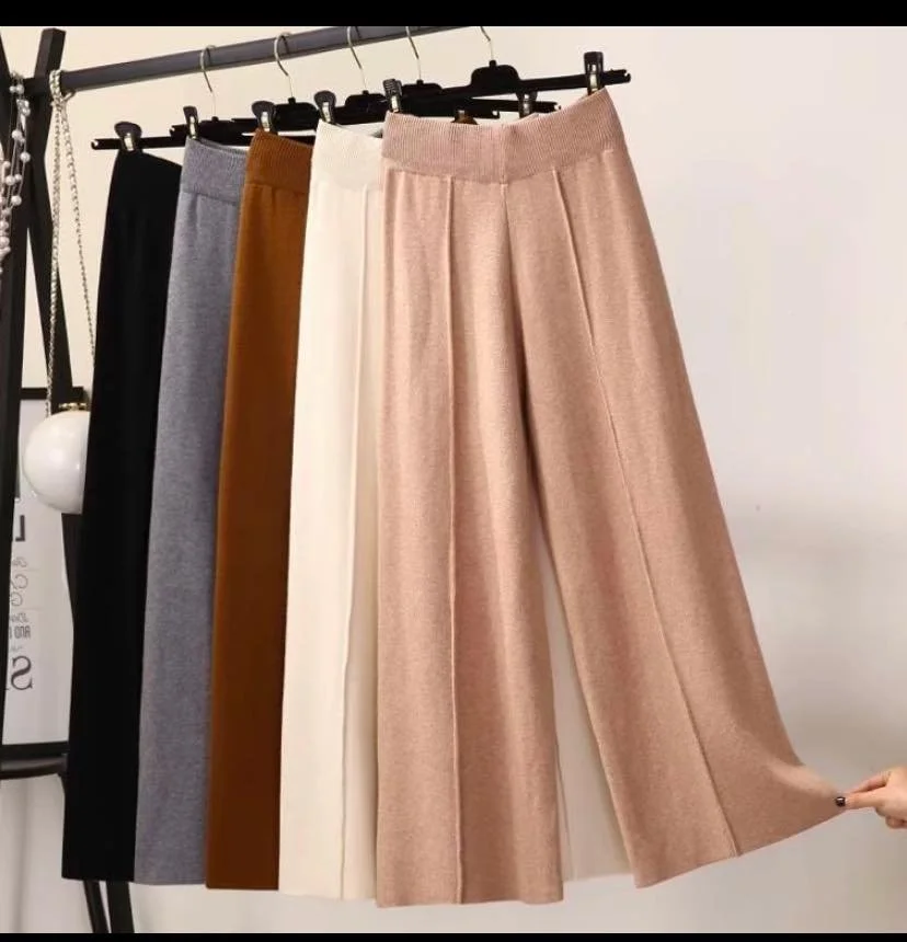 Mochi Garter Stitching line Wide-Leg Trousers