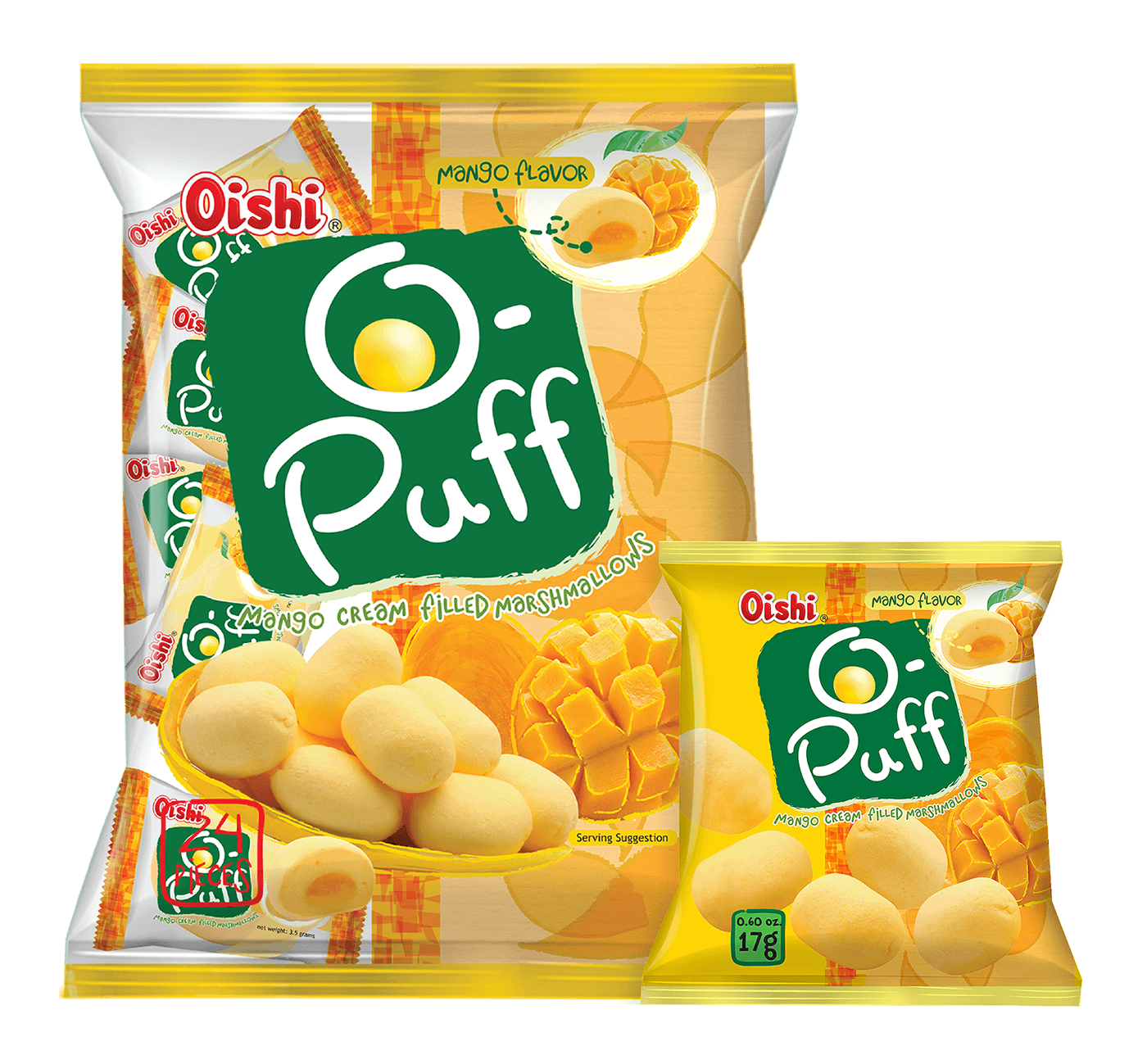 O-puff Mango cream filled marshmallows (24 x 3.5g – 84g)