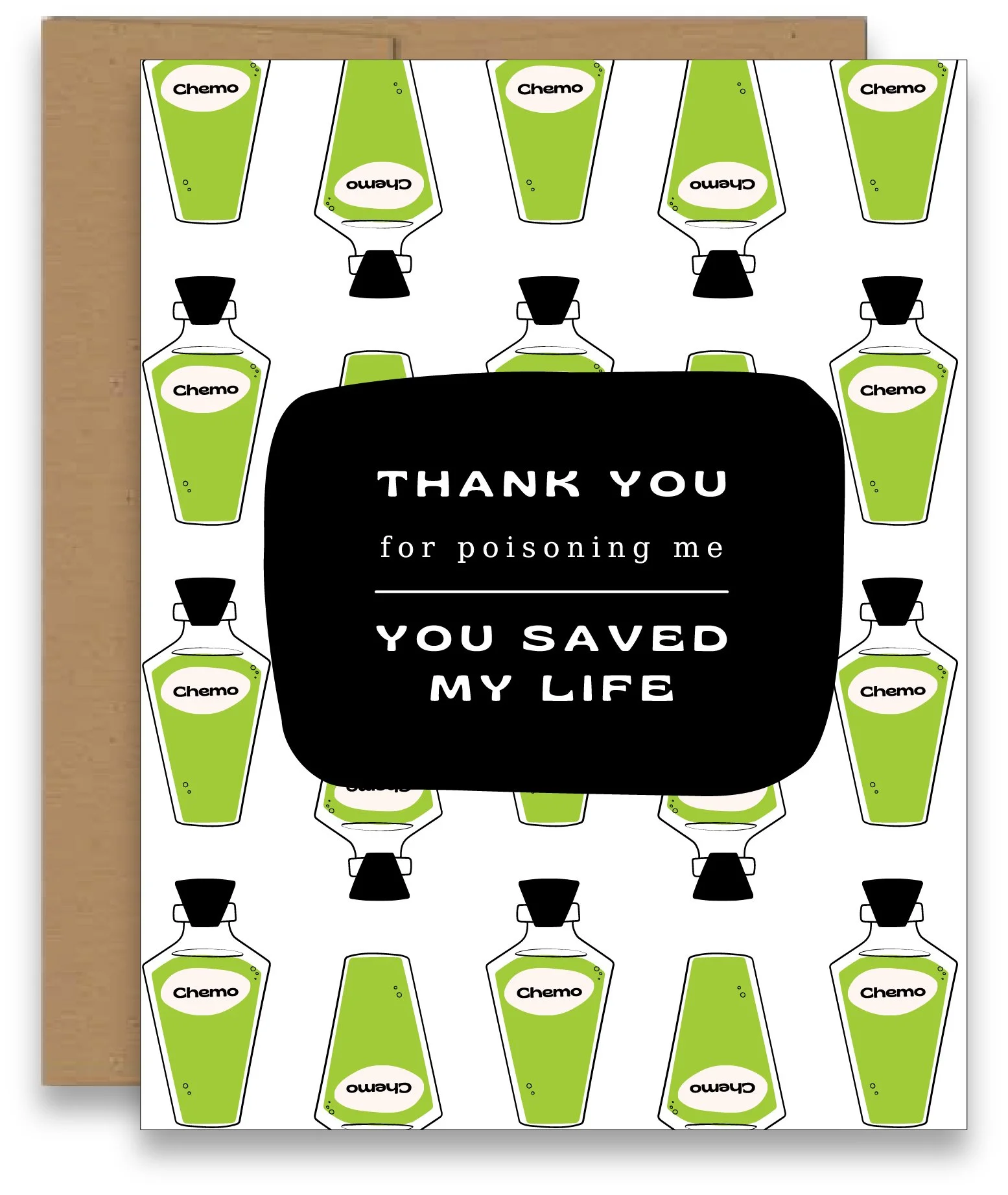 Green Poison Bottles Card