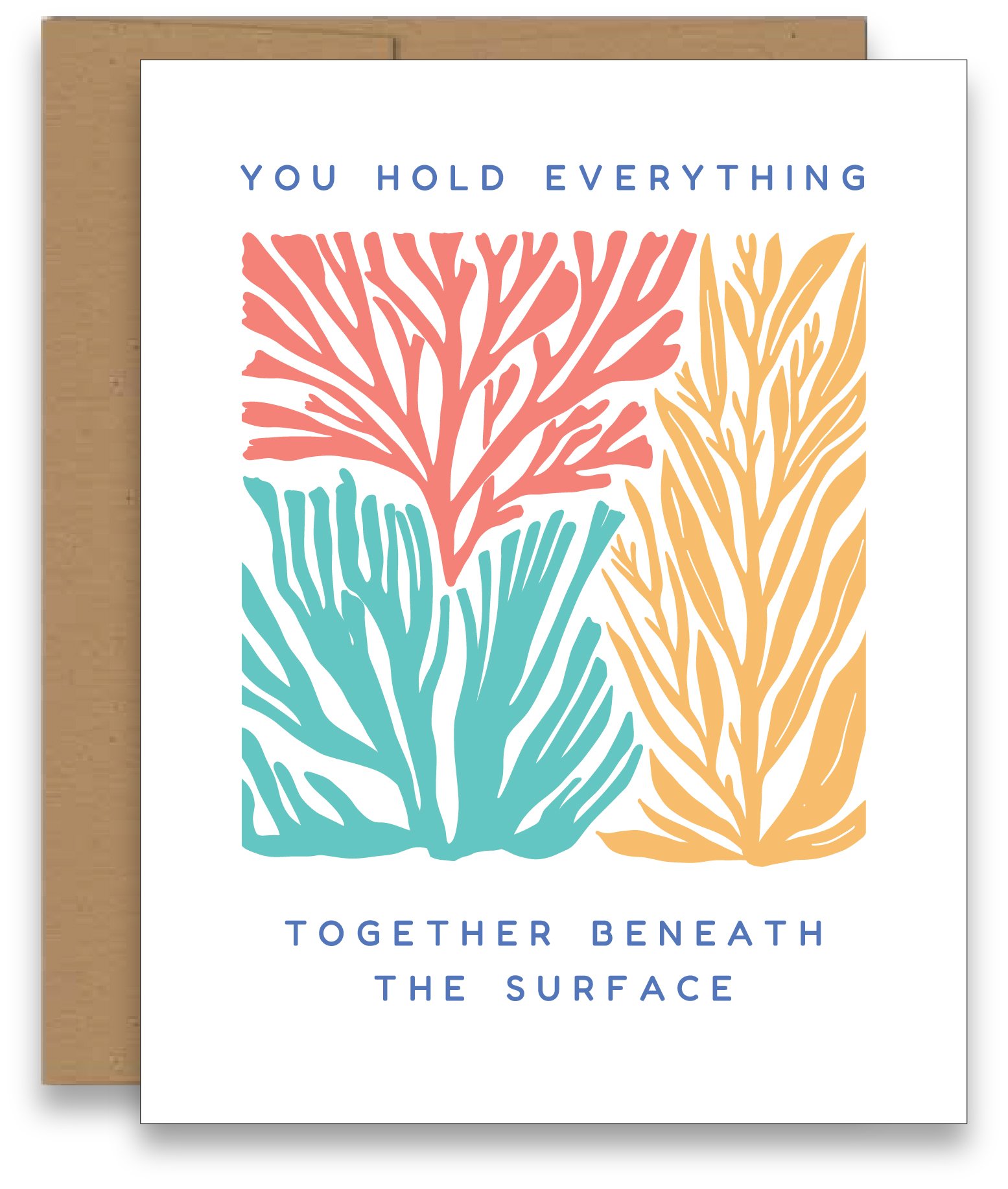 Coral Themed Encouragement Card