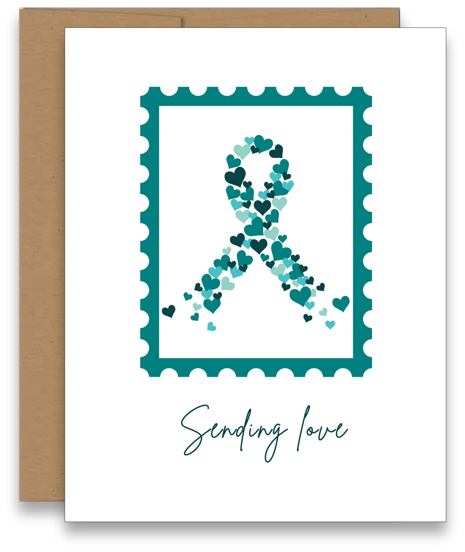 Ovarian Cancer Ribbon Support Card