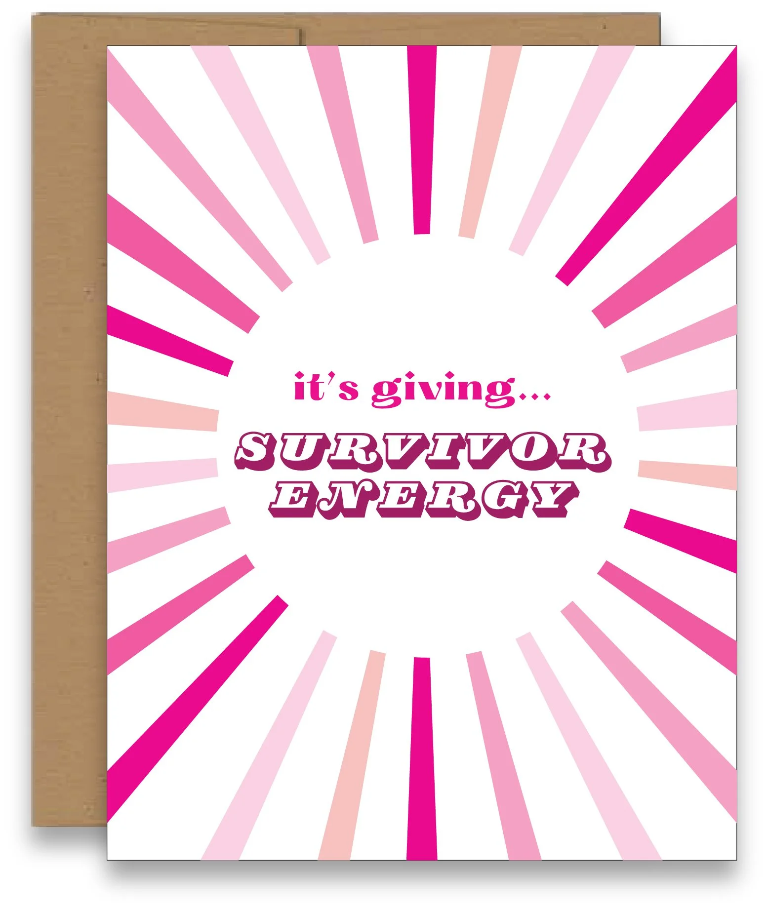 Pink It's Giving Survivor Card