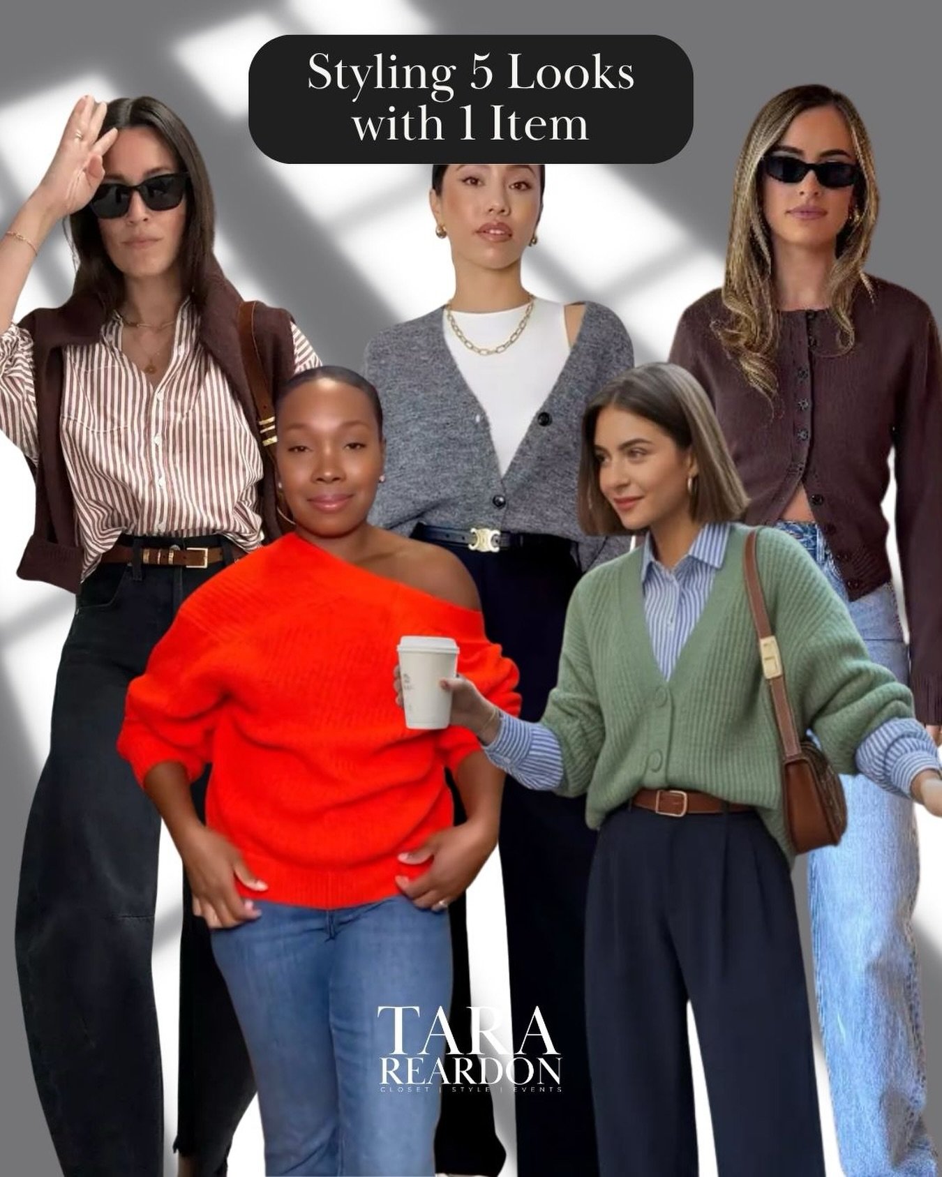 Did you know there's more than one way to style a cardigan??

💎 Draped over the shoulders 
💎 Backwards (works best with a deep V neckline!)
💎 Unbuttoned at the top &amp; tucked into pants
💎 Buttoned up with a few left open at the bottom
💎 Layere