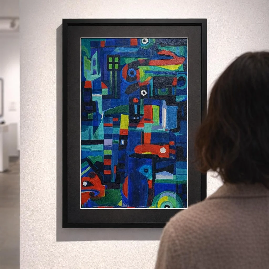 Put this painting in a black frame with a black ma.jpg